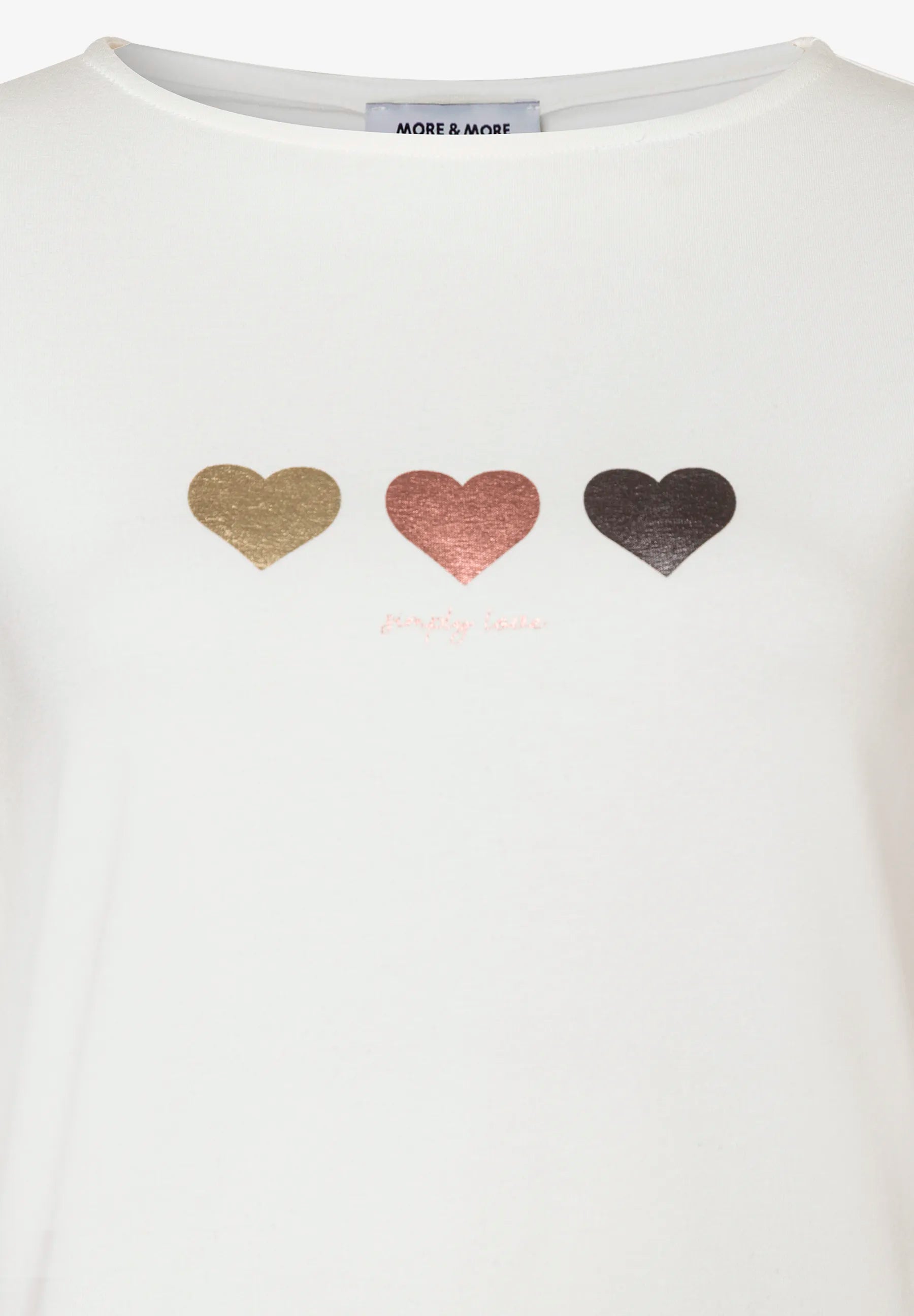 More & More Off White Women T-Shirt with Heart Trio SKU: 61010053_0041 Image 04