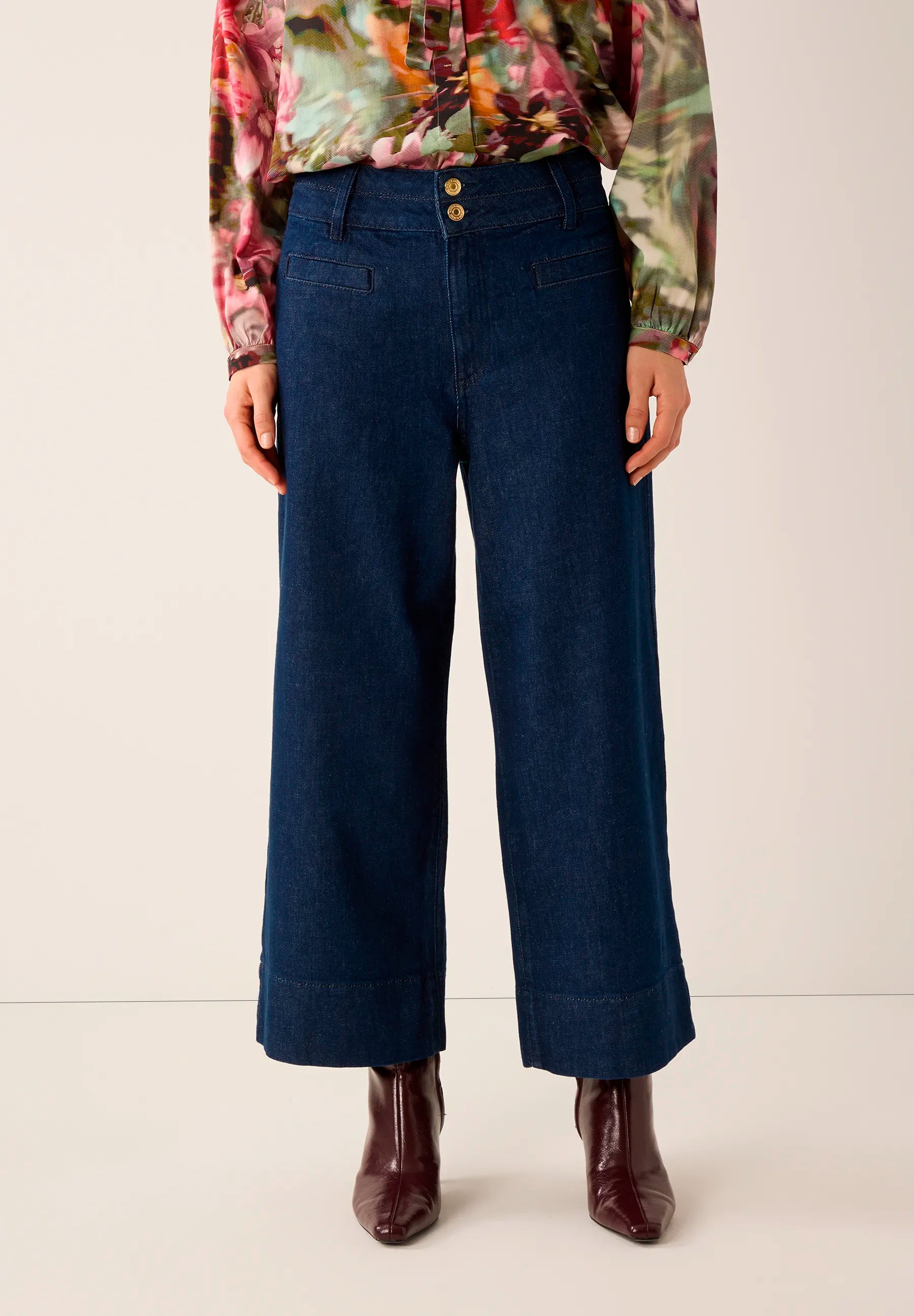 More & More Dark Blue Denim Women Jeans Culottes SKU: 61014202_0963 Image 02