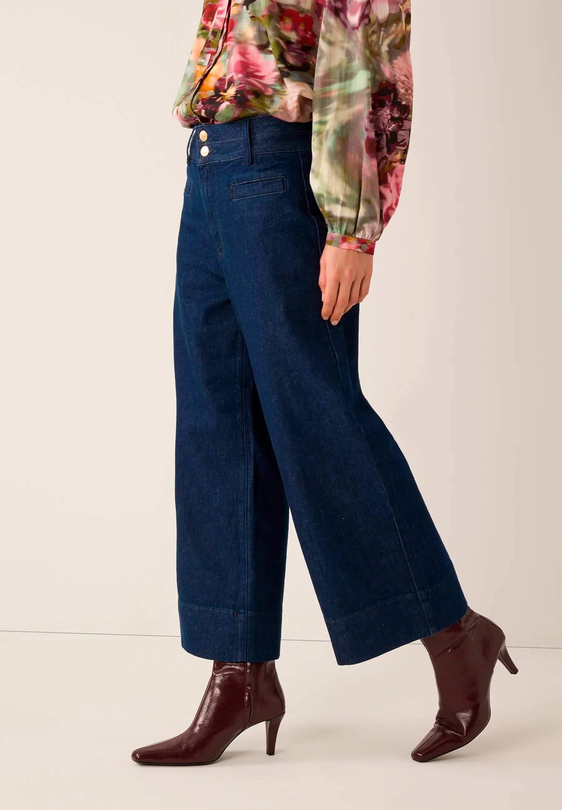 More & More Dark Blue Denim Women Jeans Culottes SKU: 61014202_0963 Image 03