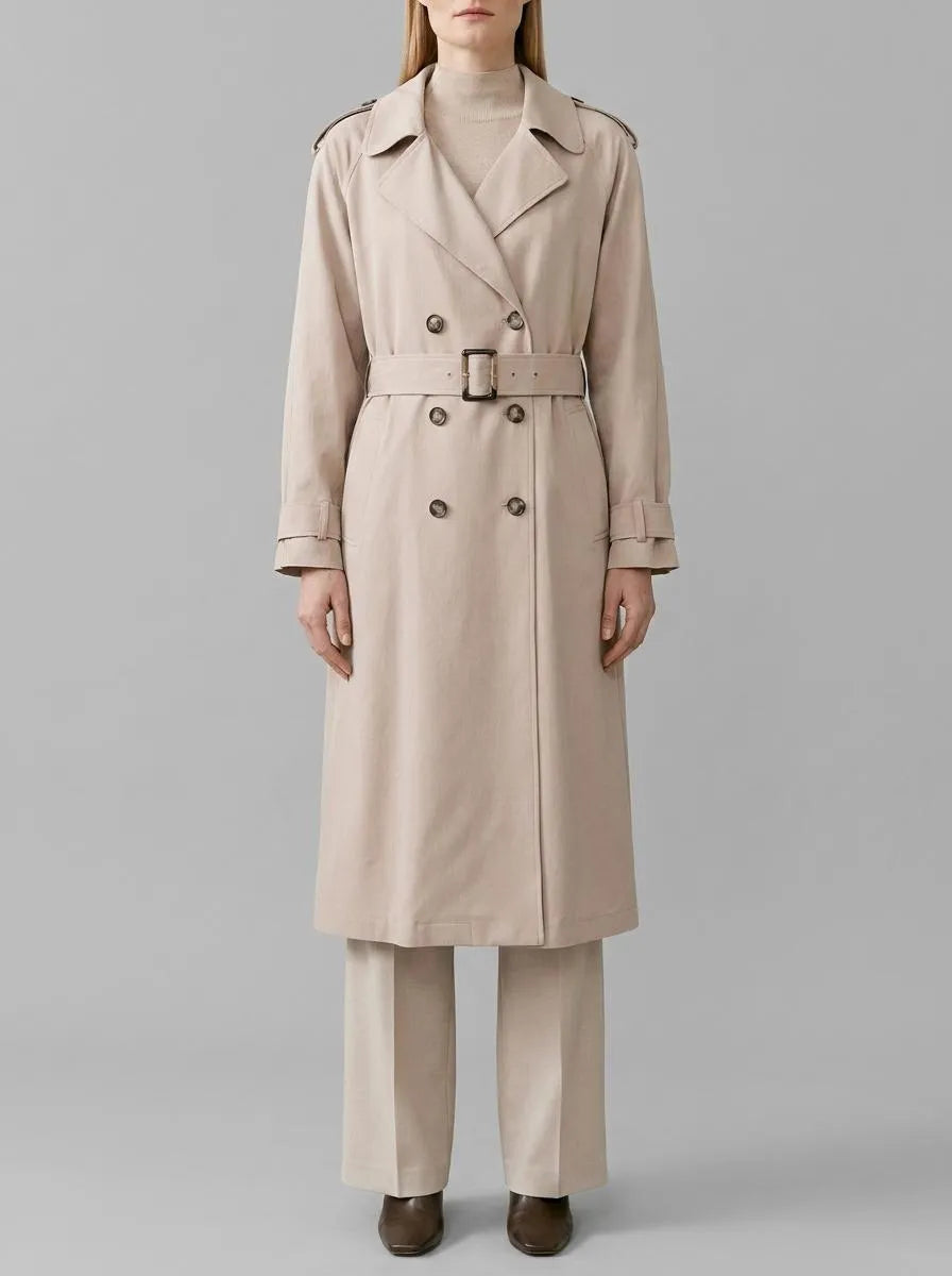 More & More Powder Beige Women Trench Coat SKU: 61017000_0214 Image 00