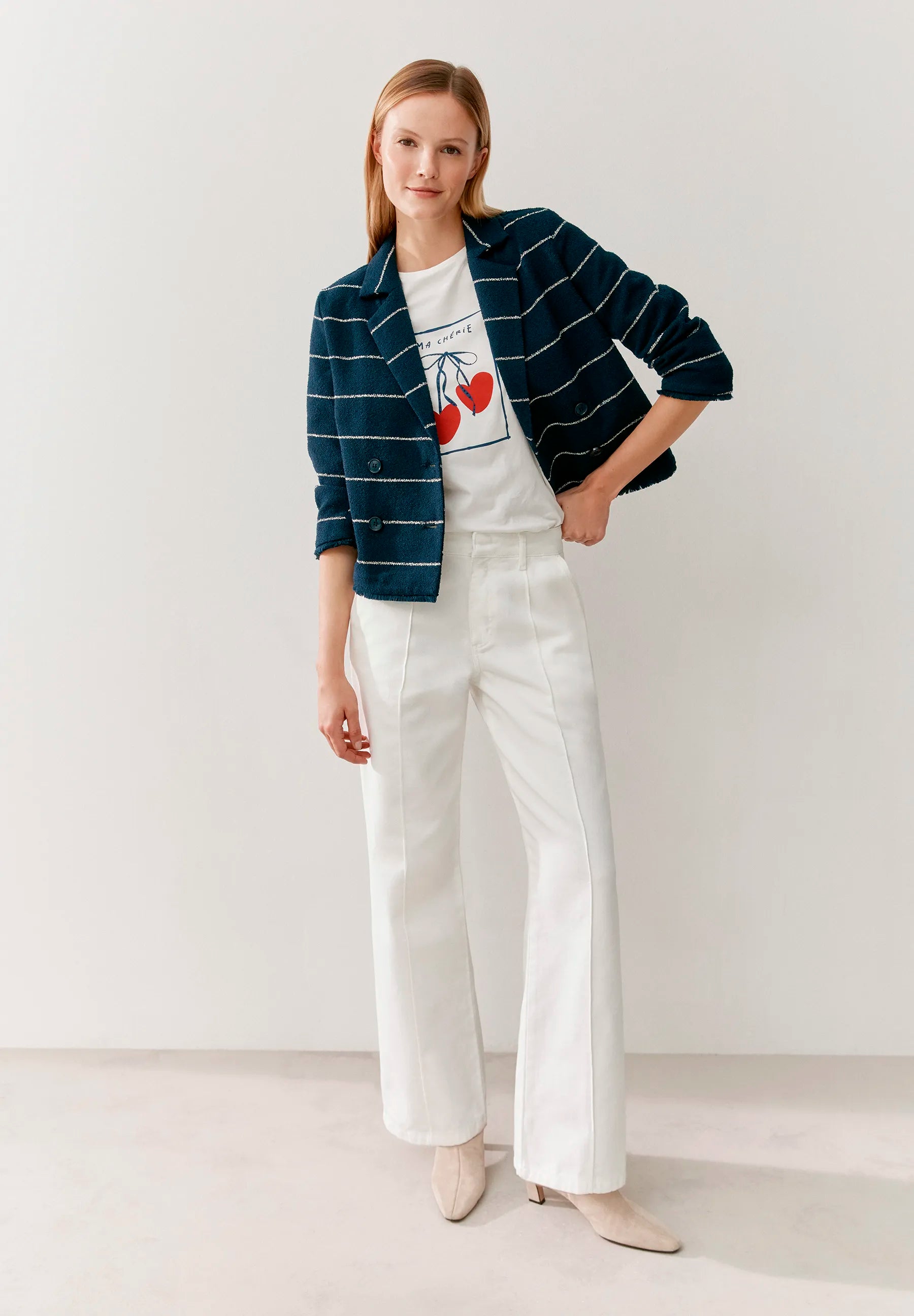 More & More Off White Women T-Shirt with Cherry Print SKU: 61020055_0041 Image 02