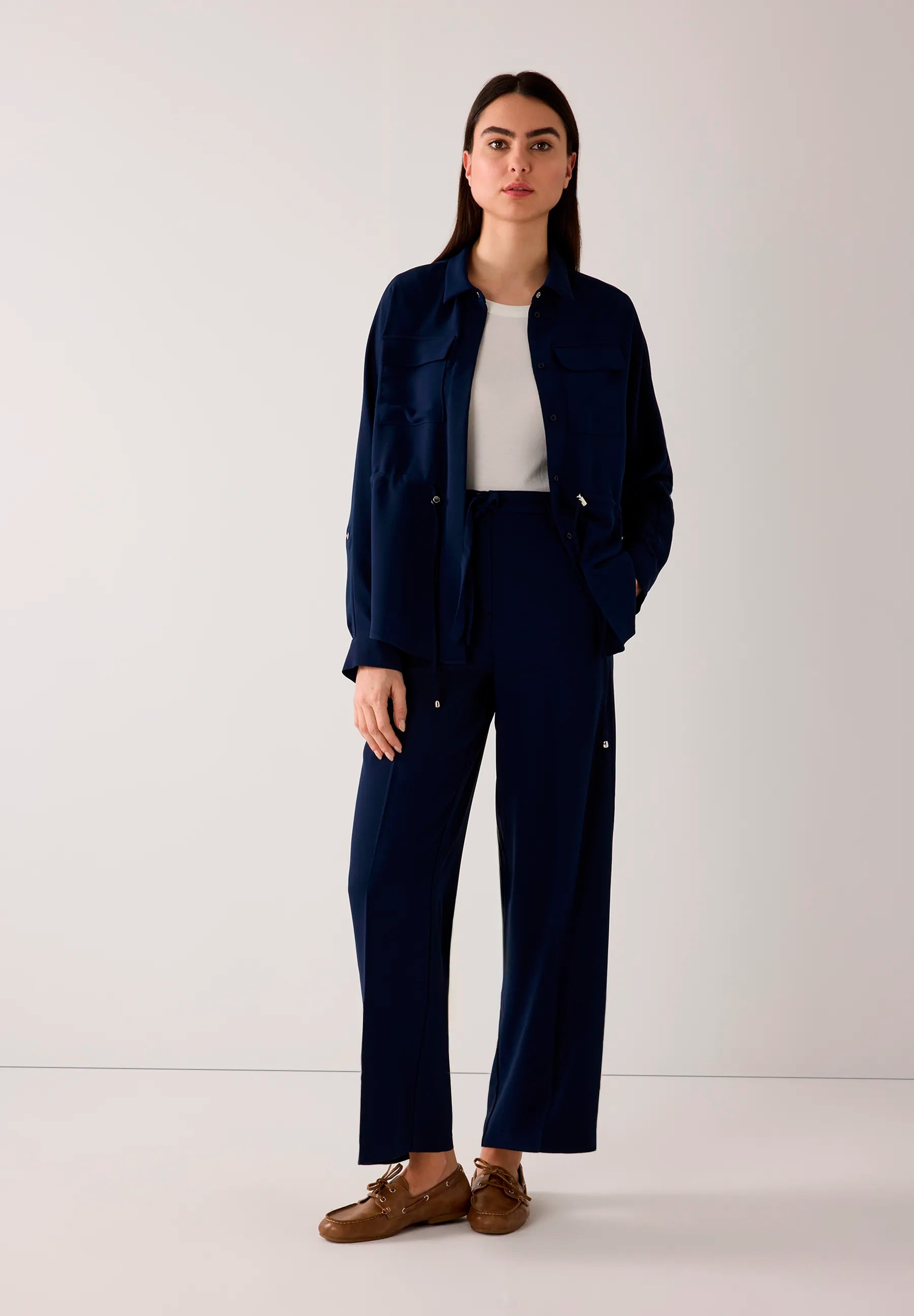 More & More Classic Blue Women Wide Flowing Trousers SKU: 61024053_0373 Image 01