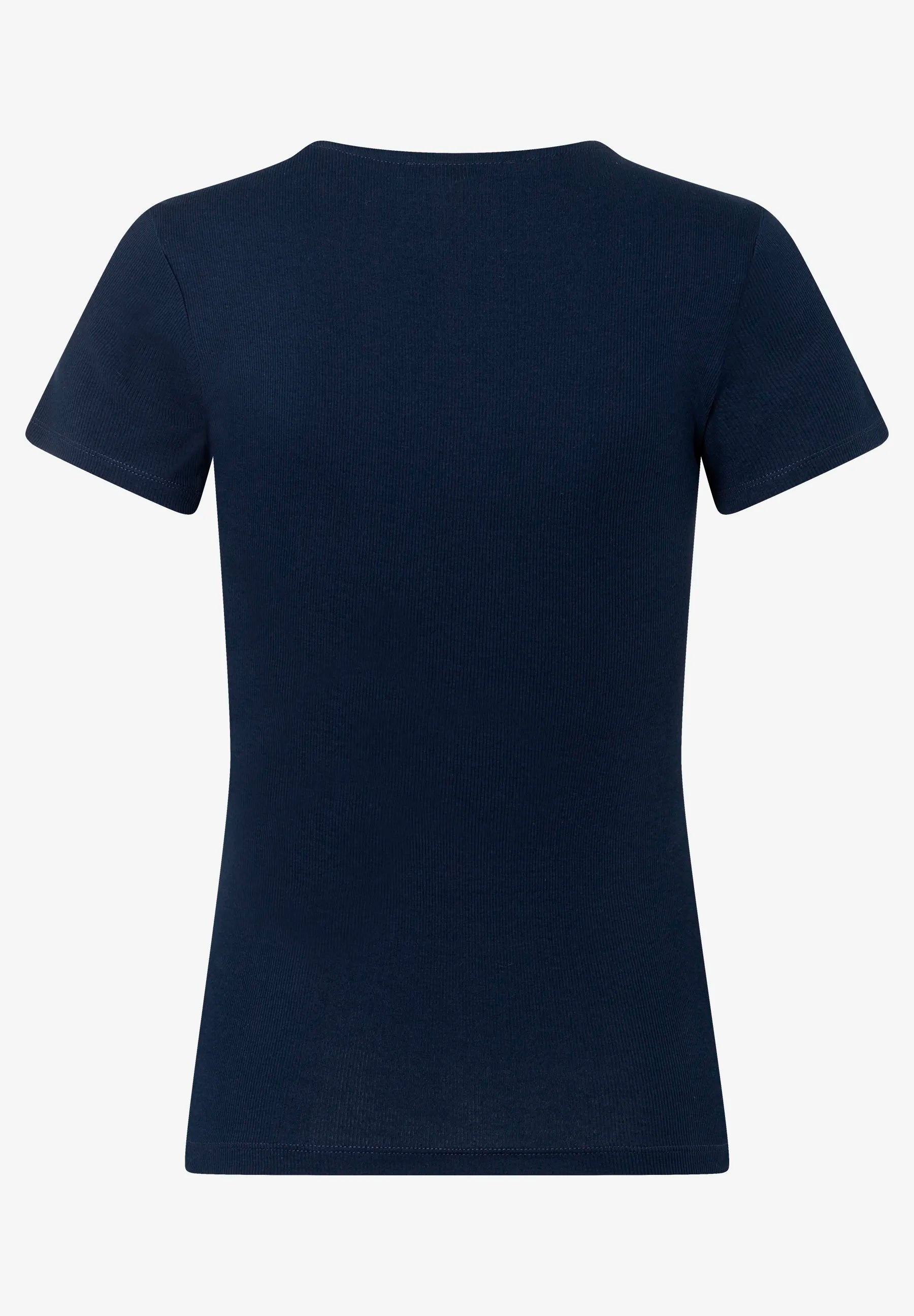 More & More Classic Blue Women T-Shirt with Decorative Neckline SKU: 61030021_0373 Image 03