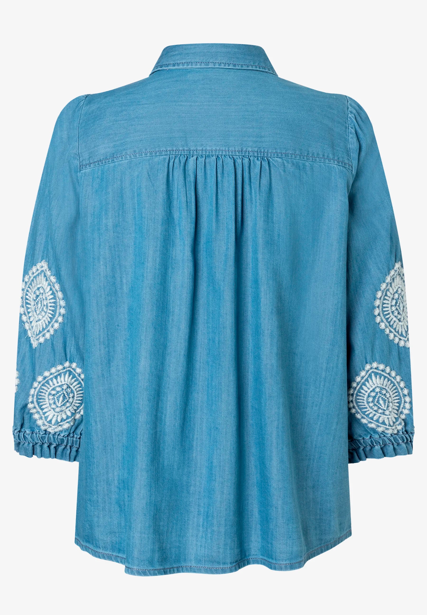 More & More Middle Blue Denim Women Denim Blouse with Embroidery SKU: 61032200_0962 Image 06