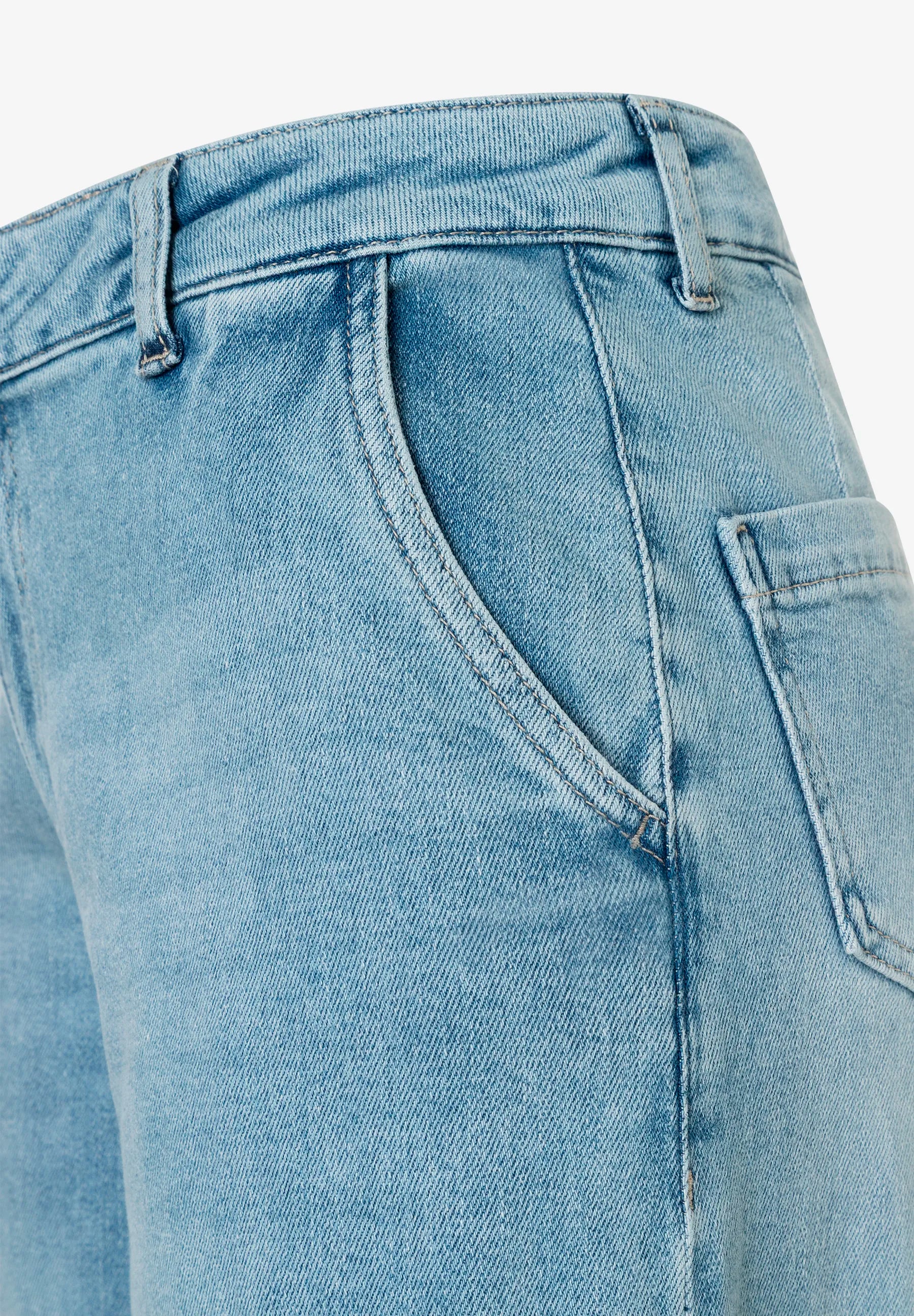 More & More Light Blue Denim Women Jeans with Embroidery At The Hem SKU: 61044250_0961 Image 07