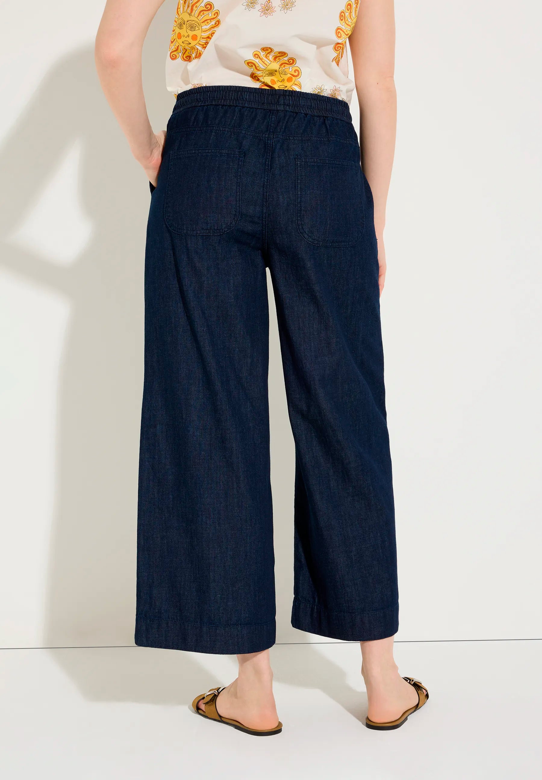 More & More Dark Blue Denim Women Lightweight Jeans Culottes SKU: 61044487_0963 Image 03