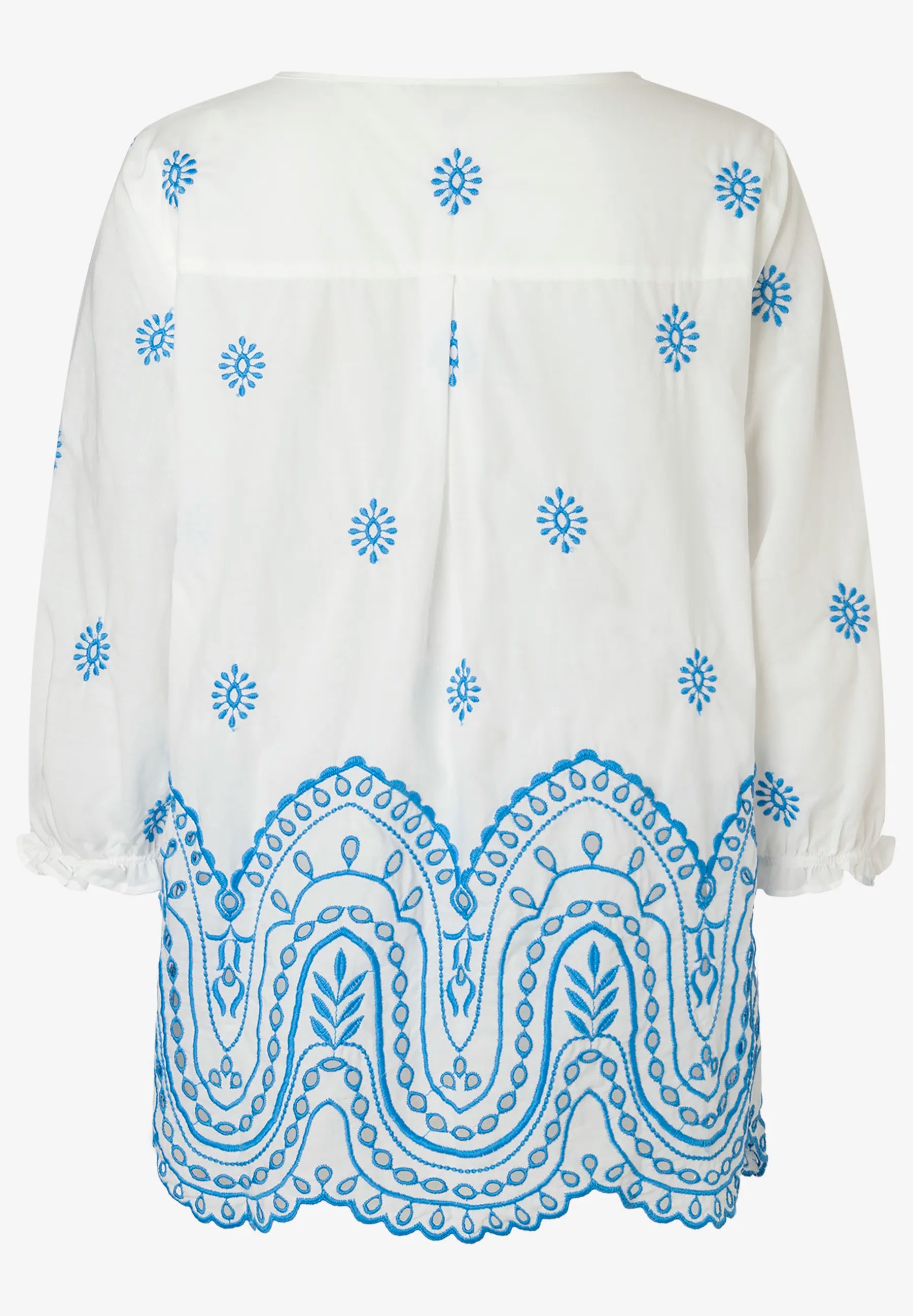 More & More Big Eyelet Embroidery White And Blue Women Tunic Blouse SKU: 61052006_2323 Image 04
