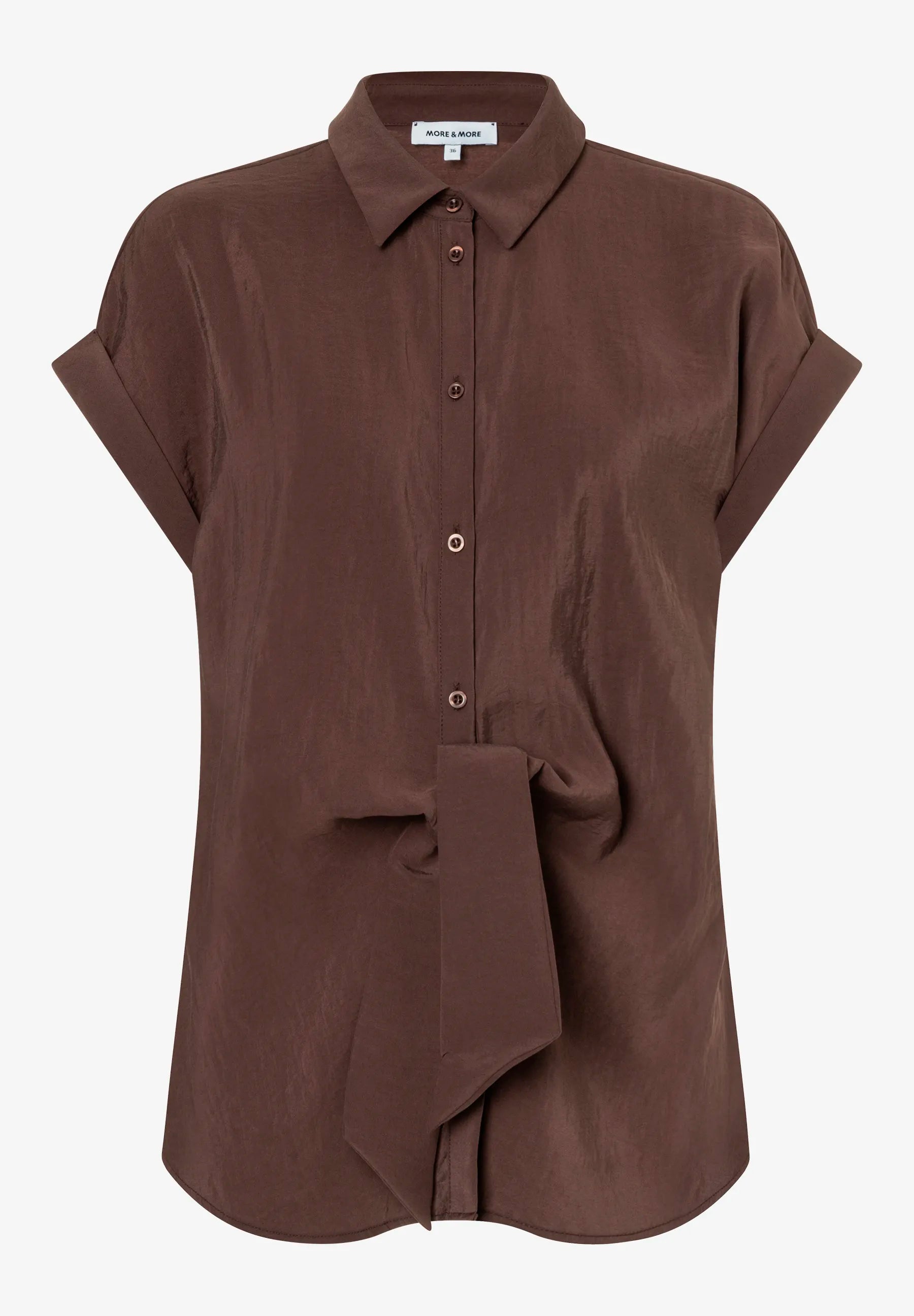 More & More Cool Chocolate Women Blouse with Knot Detail SKU: 61052010_0286 Image 03