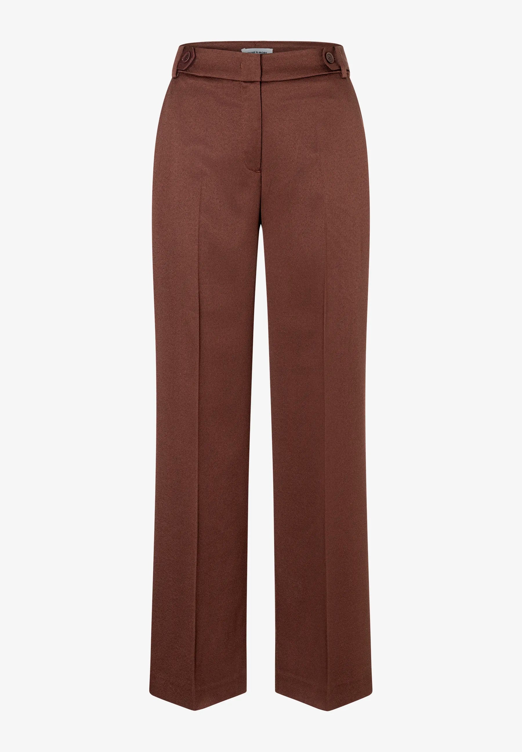 More & More Cool Chocolate Women Trousers with Ribbed Texture SKU: 61054019_0286 Image 04