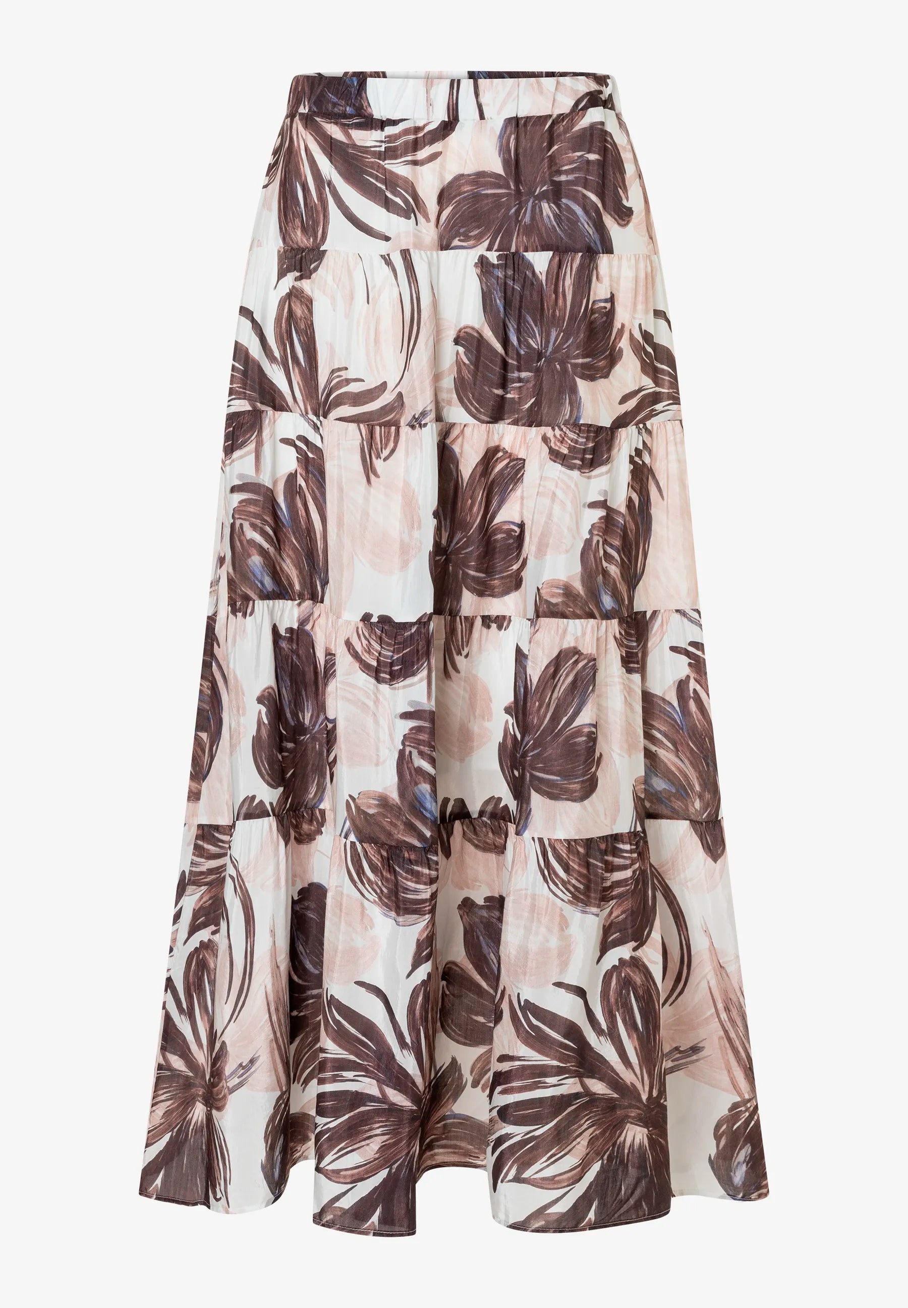 More & More Brushstroke Flower Print Women Printrock with Tiers SKU: 61055008_5286 Image 04