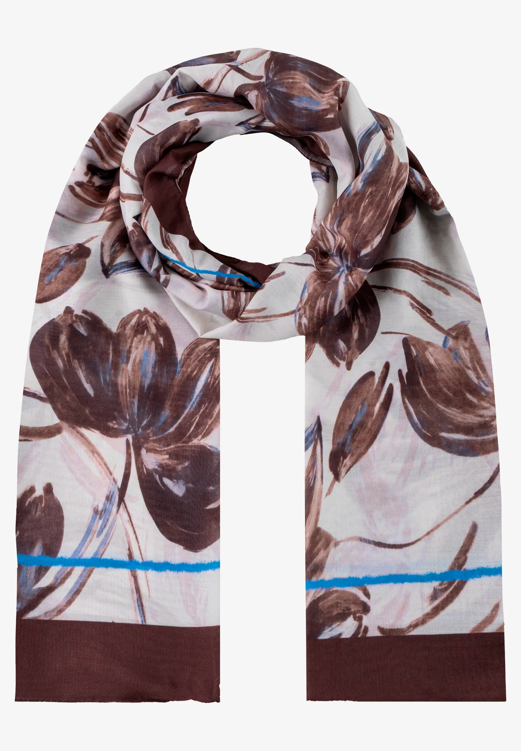 More & More Brushstroke Flower Print Women Printed Scarf SKU: 61059001_5286 Image 02