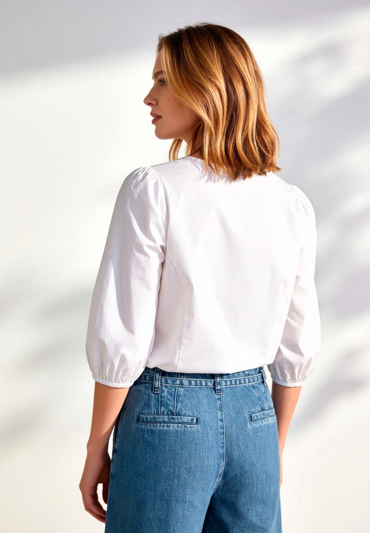 More & More White Women Blouse with 3/4 Sleeves SKU: 61072012_M0010 Image 02