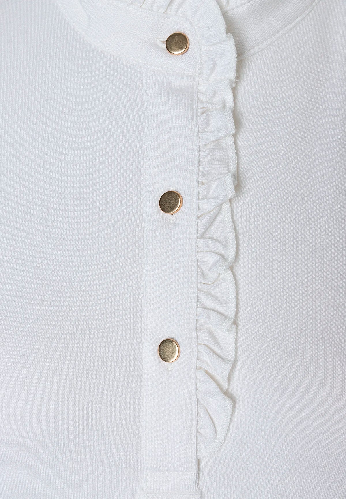 More & More Off White Women T-Shirt with Button Placket SKU: 61080055_M0041 Image 04