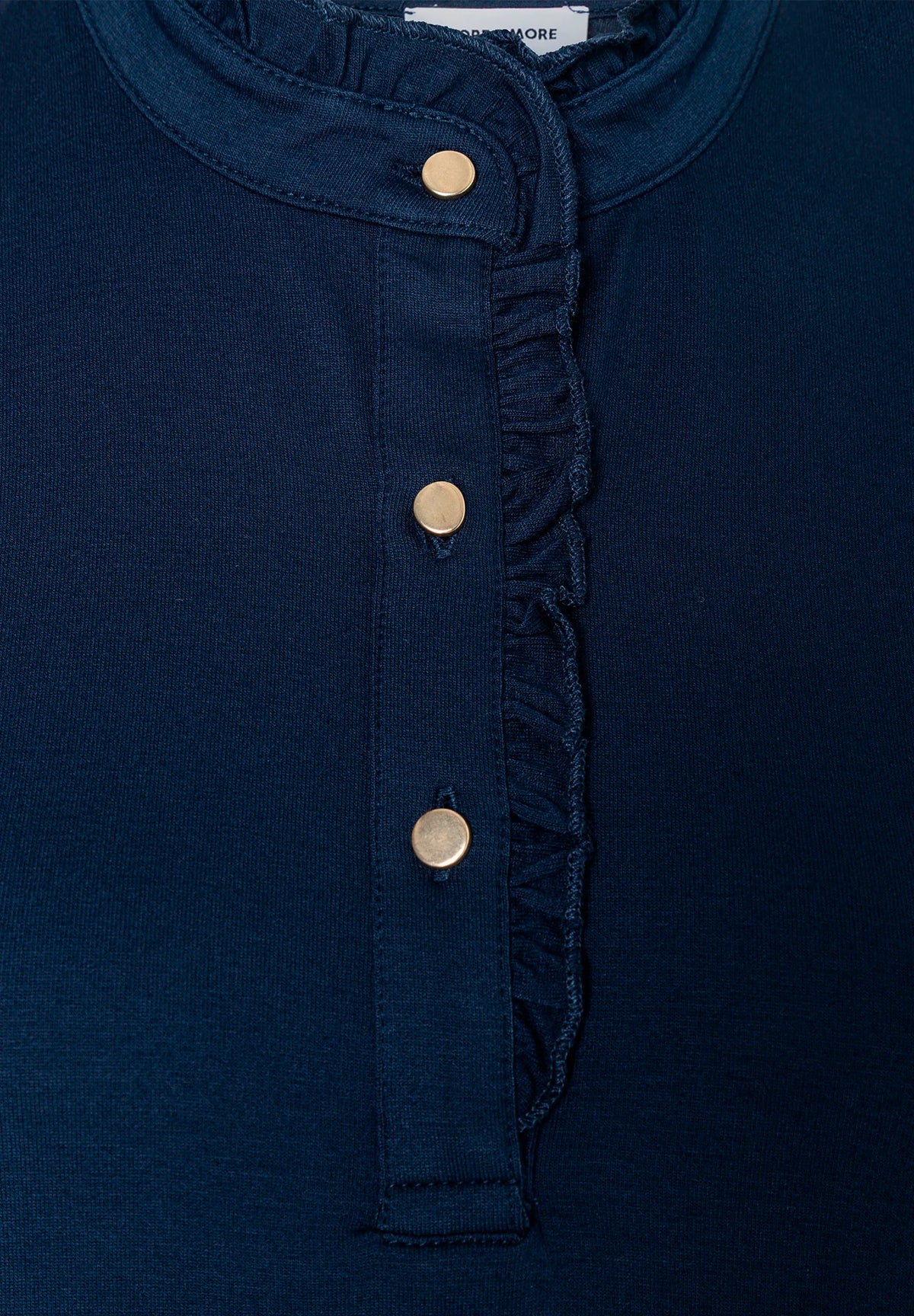 More & More Midnight Blue Women T-Shirt with Button Placket SKU: 61080055_M0373 Image 04