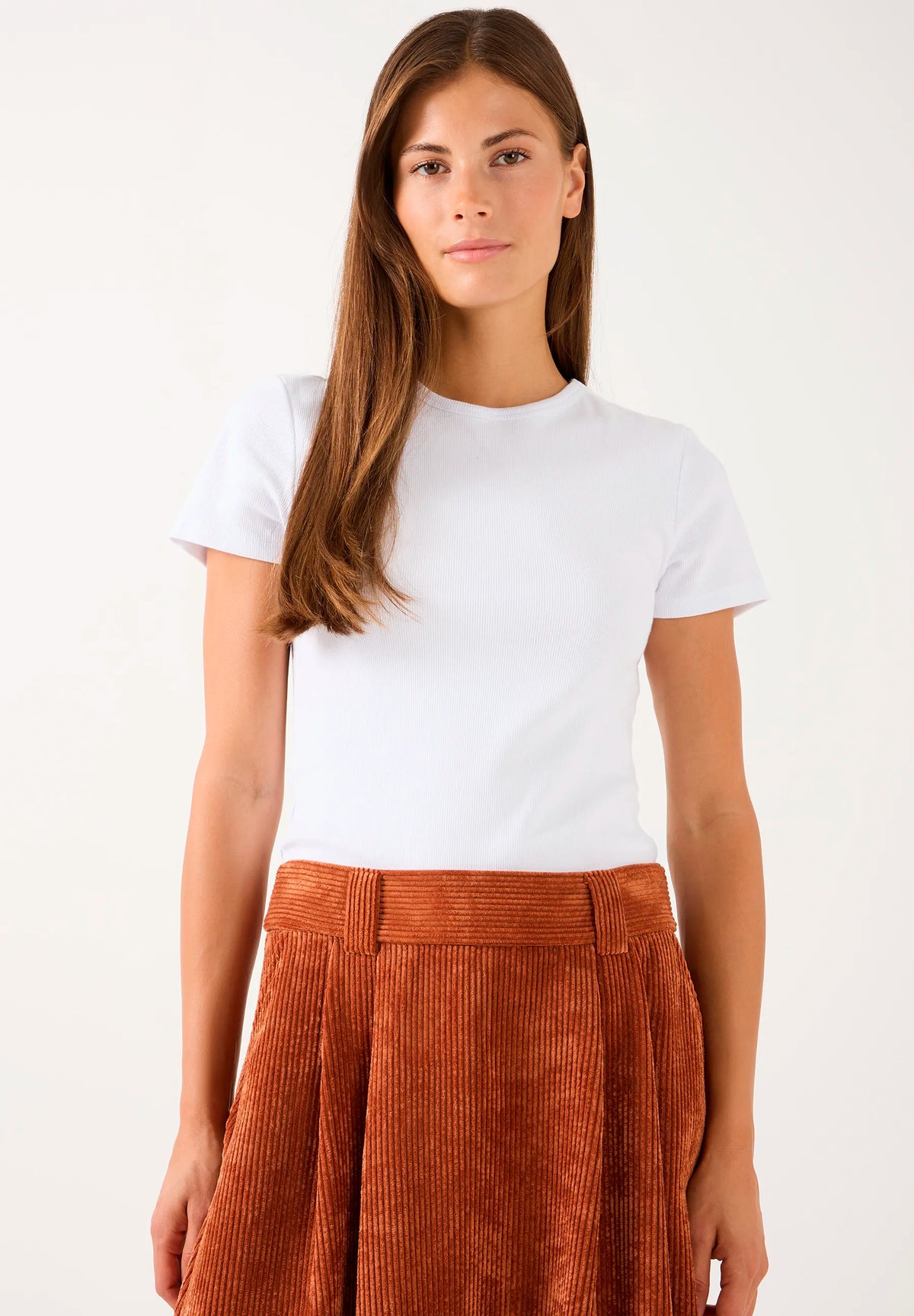More & More White Women Ribbed Shirt SKU: 61080061_M0010 Image 01