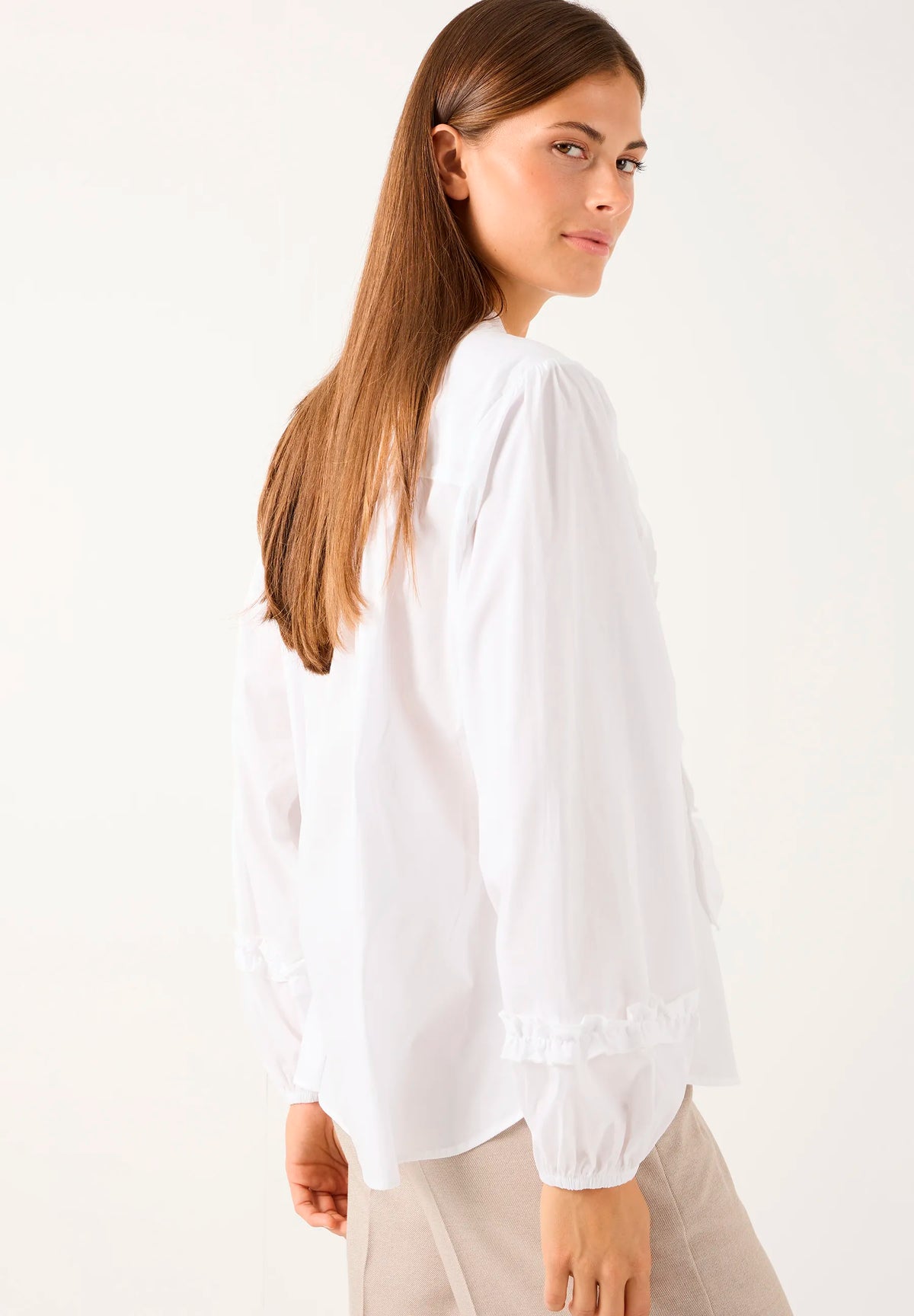 More & More White Women Blouse with Ruffle Details SKU: 61082059_M0010 Image 03