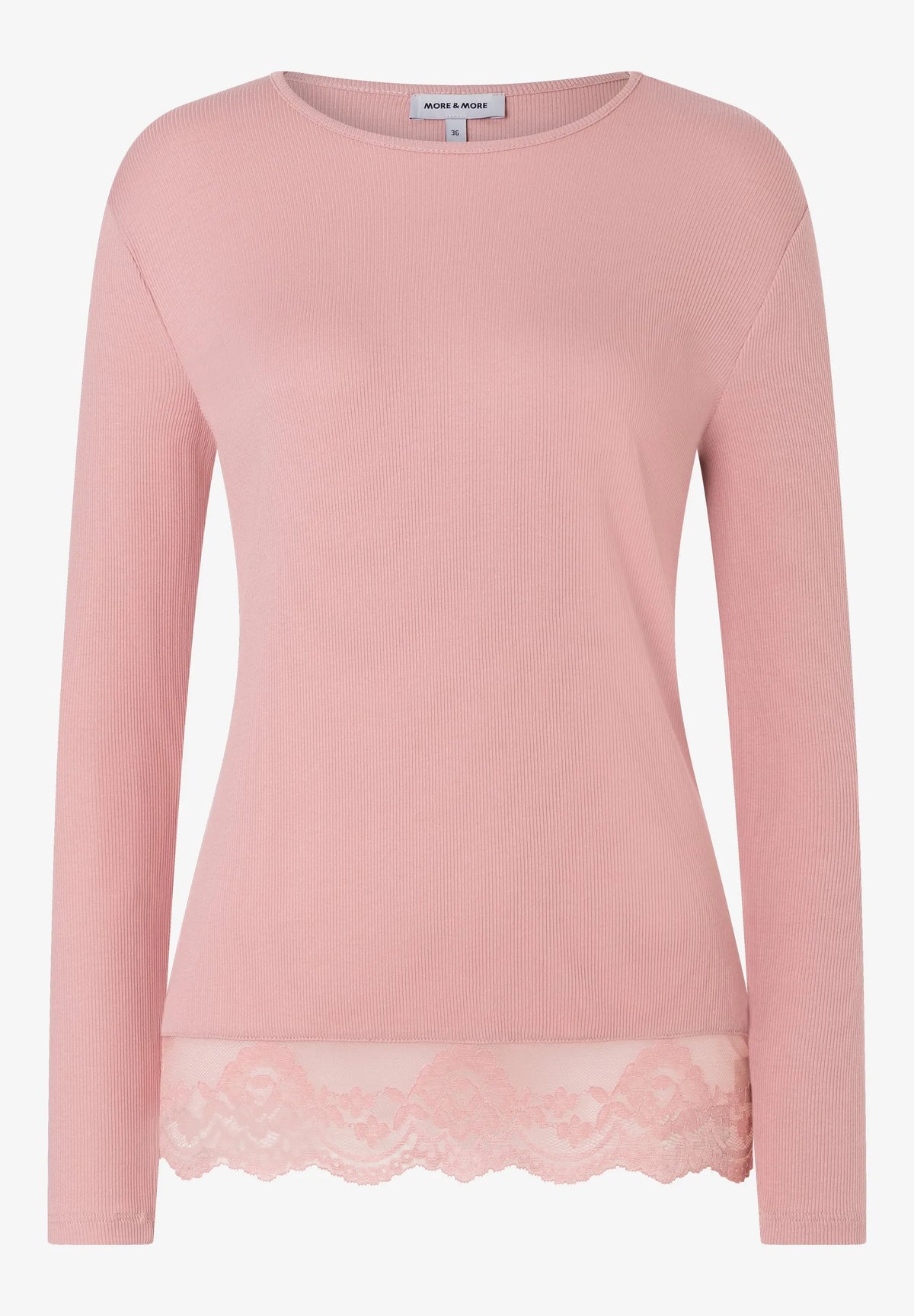 More & More Mellow Rose Women T-Shirt with Lace Hem SKU: 61090082_M0858 Image 02