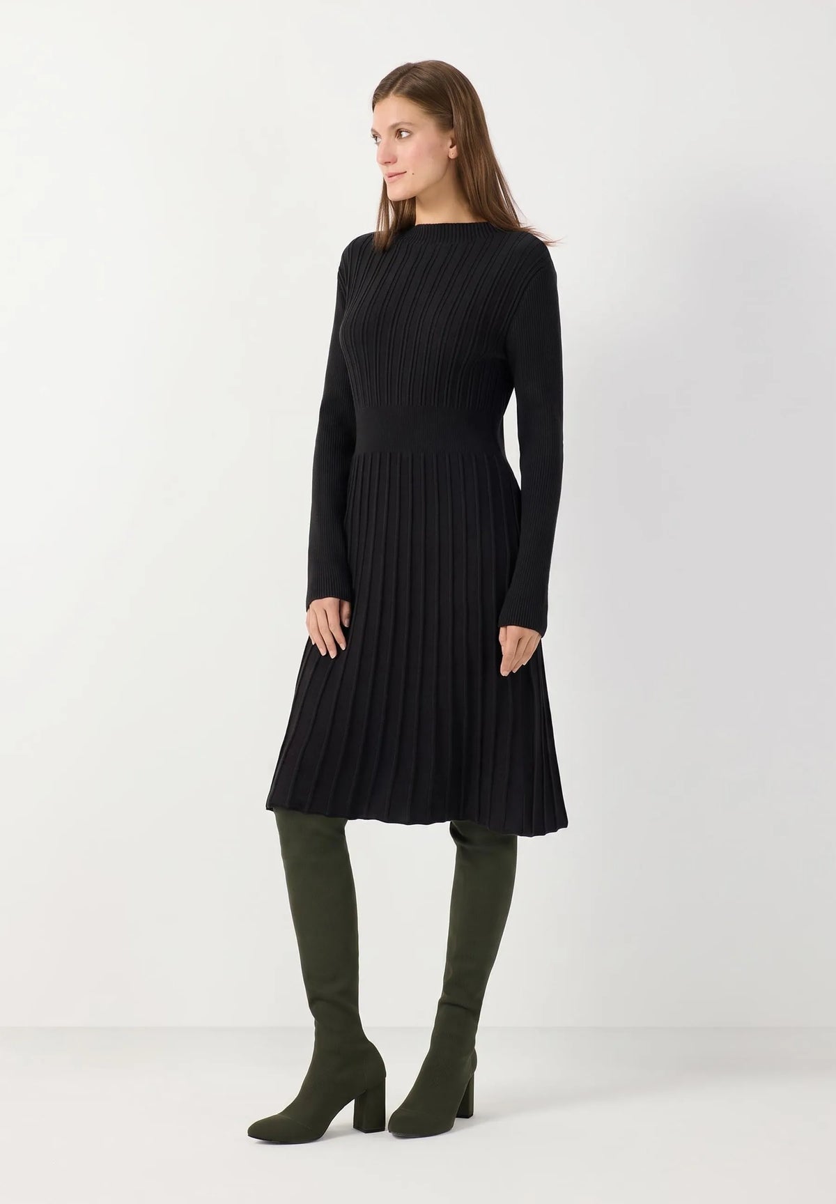 More & More Black Women Ribbed Knit Dress SKU: 61103750_M0790 Image 01