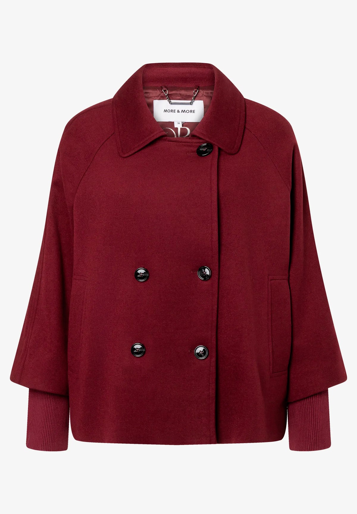 More & More Pomegranate Red Women Double-Breasted Wool Fleece Jacket SKU: 61147007_M0561 Image 05