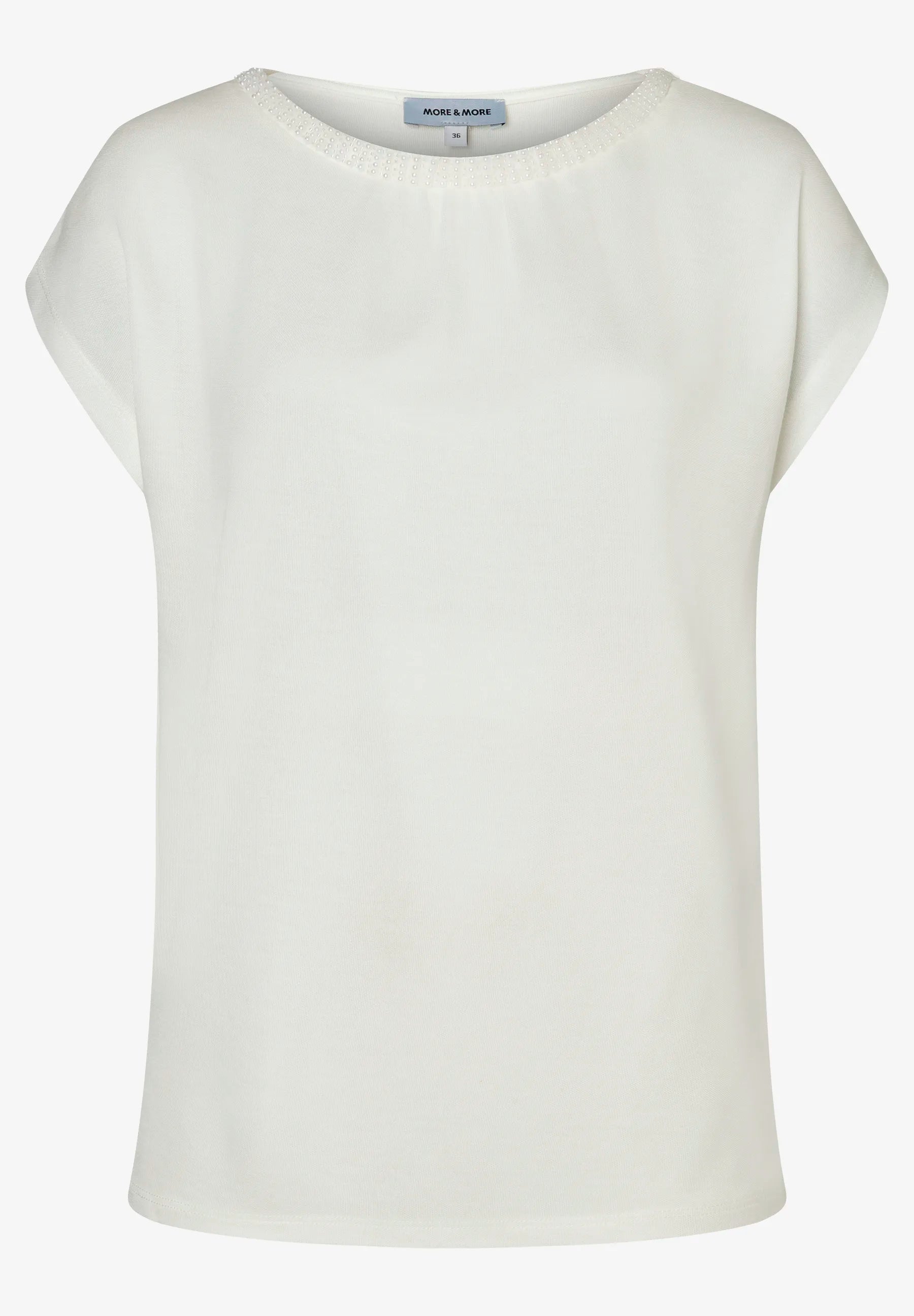More & More Off White Women T-Shirt with Pearls At The Neckline SKU: 61240060_0041 Image 02