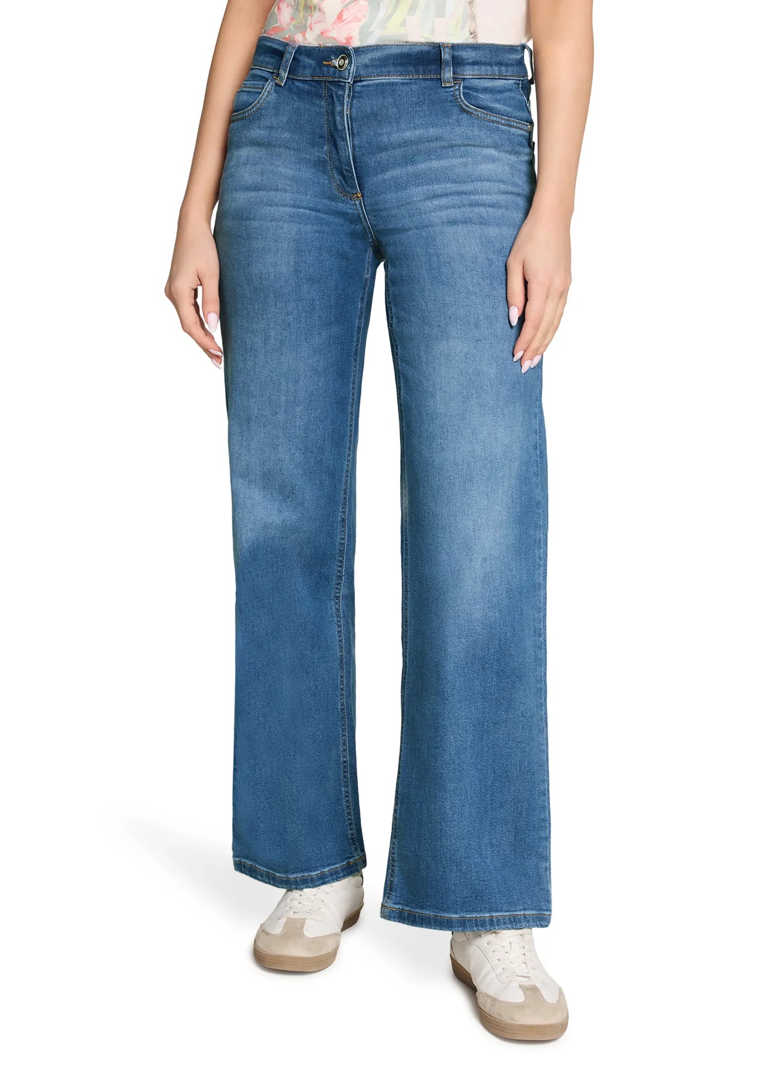 Betty Barclay Middle Blue Denim Women Casual Trousers with Rhinestones SKU: 6133-1980_8619 Image 02