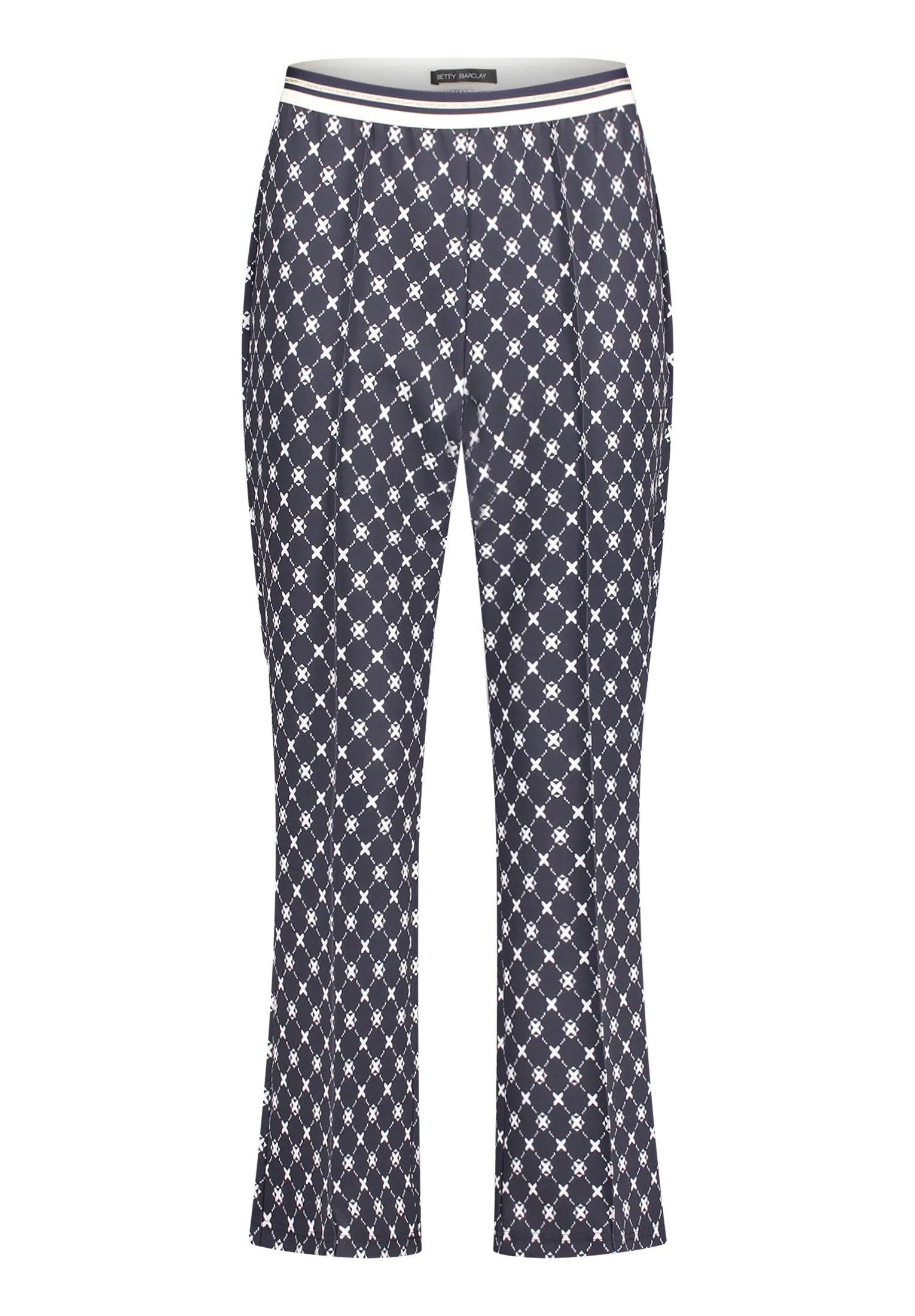 Betty Barclay Dark Blue/Cream Women Casual Slim Fit Trousers SKU: 6143-1706_8813 Image 05
