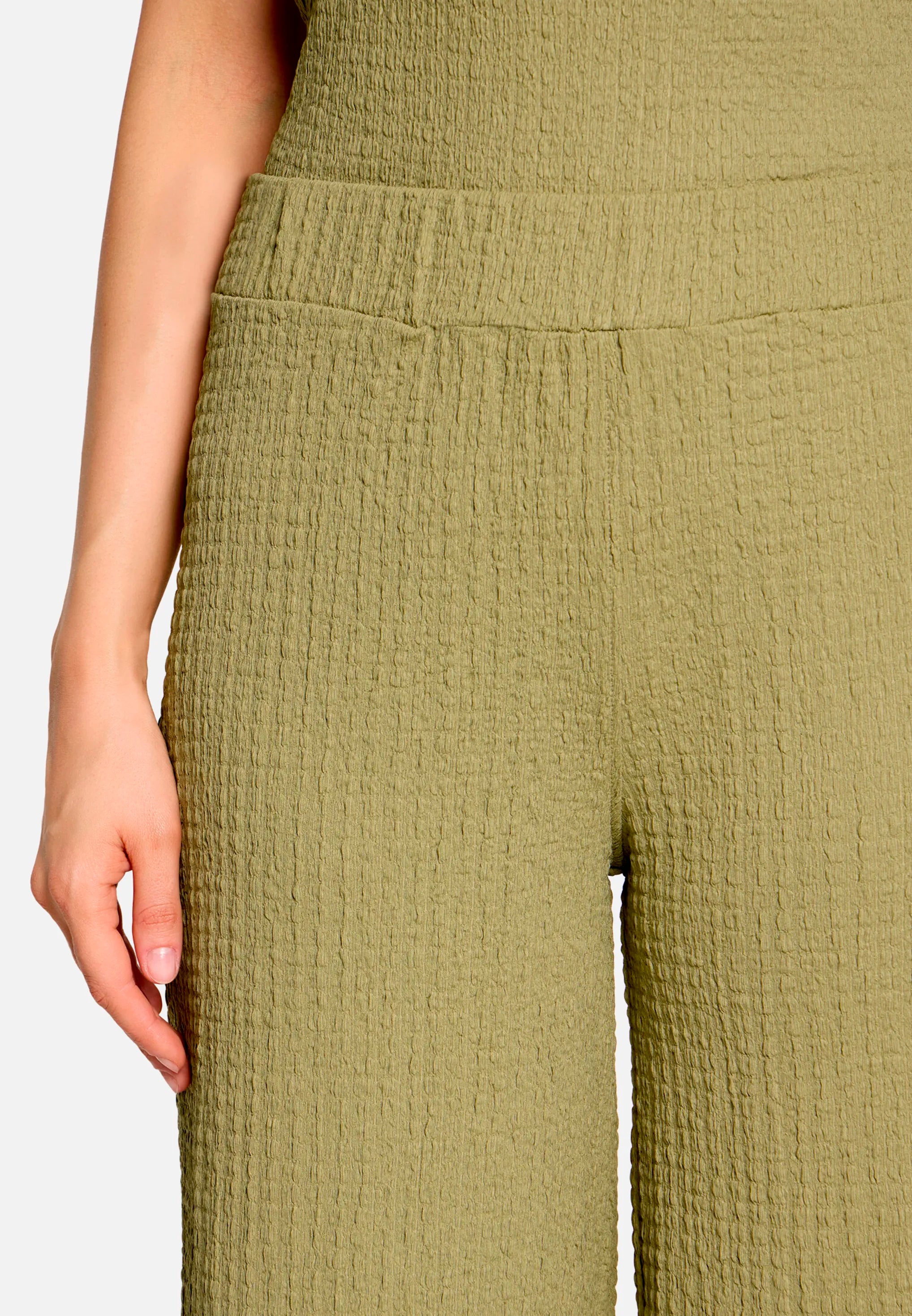 Betty Barclay Soft Olive Women Culottes with Elastic Waistband SKU: 6155-1821_7366 Image 06
