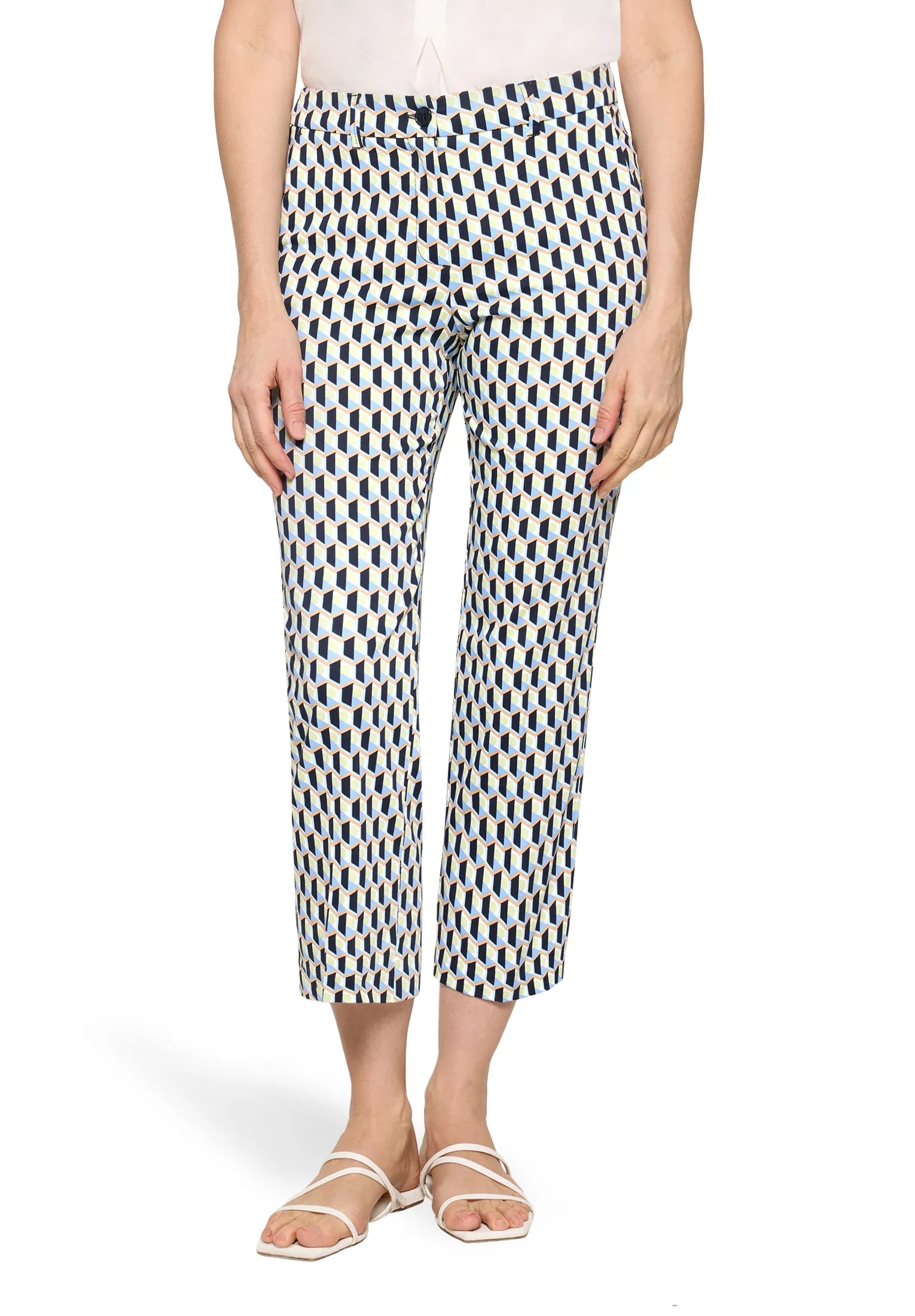 Betty Barclay Blue/Green Women Business Trousers with a Crease SKU: 6157-1857_8850 Image 01