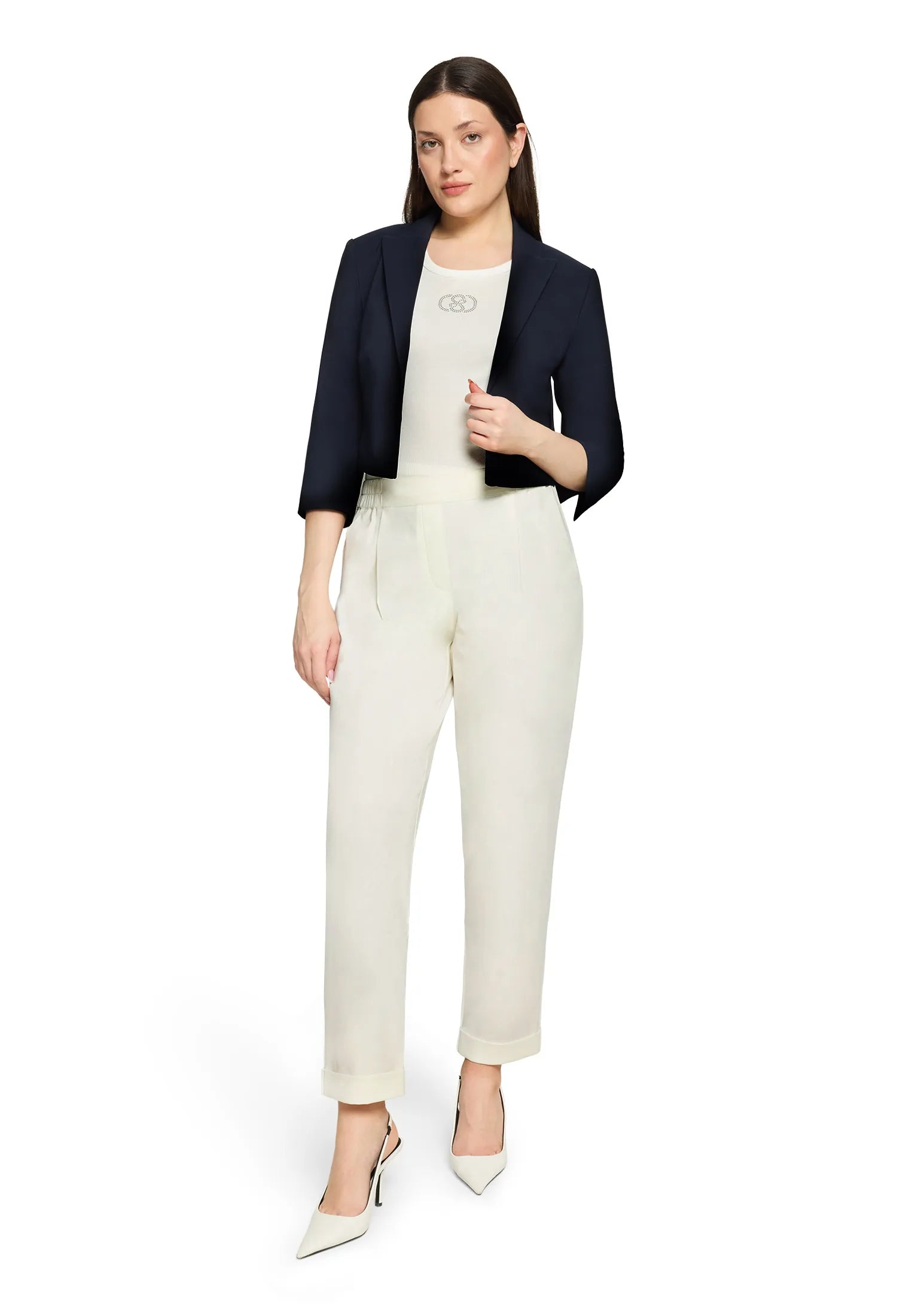 Betty Barclay Offwhite Women Pull-On Trousers with Side Pockets SKU: 6161-1838_1014 Image 05
