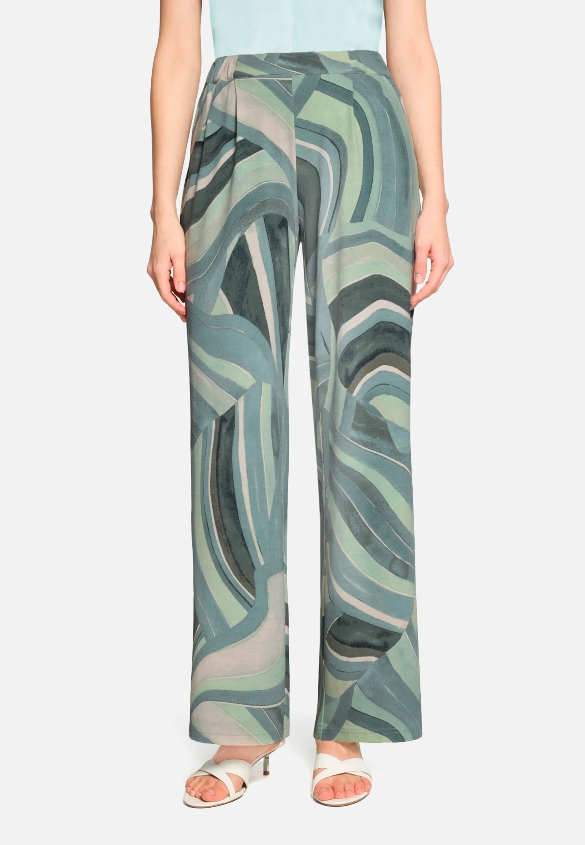 Betty Barclay Mint/Green Women Pull-On Trousers with Side Pockets SKU: 6166-1833_5806 Image 02