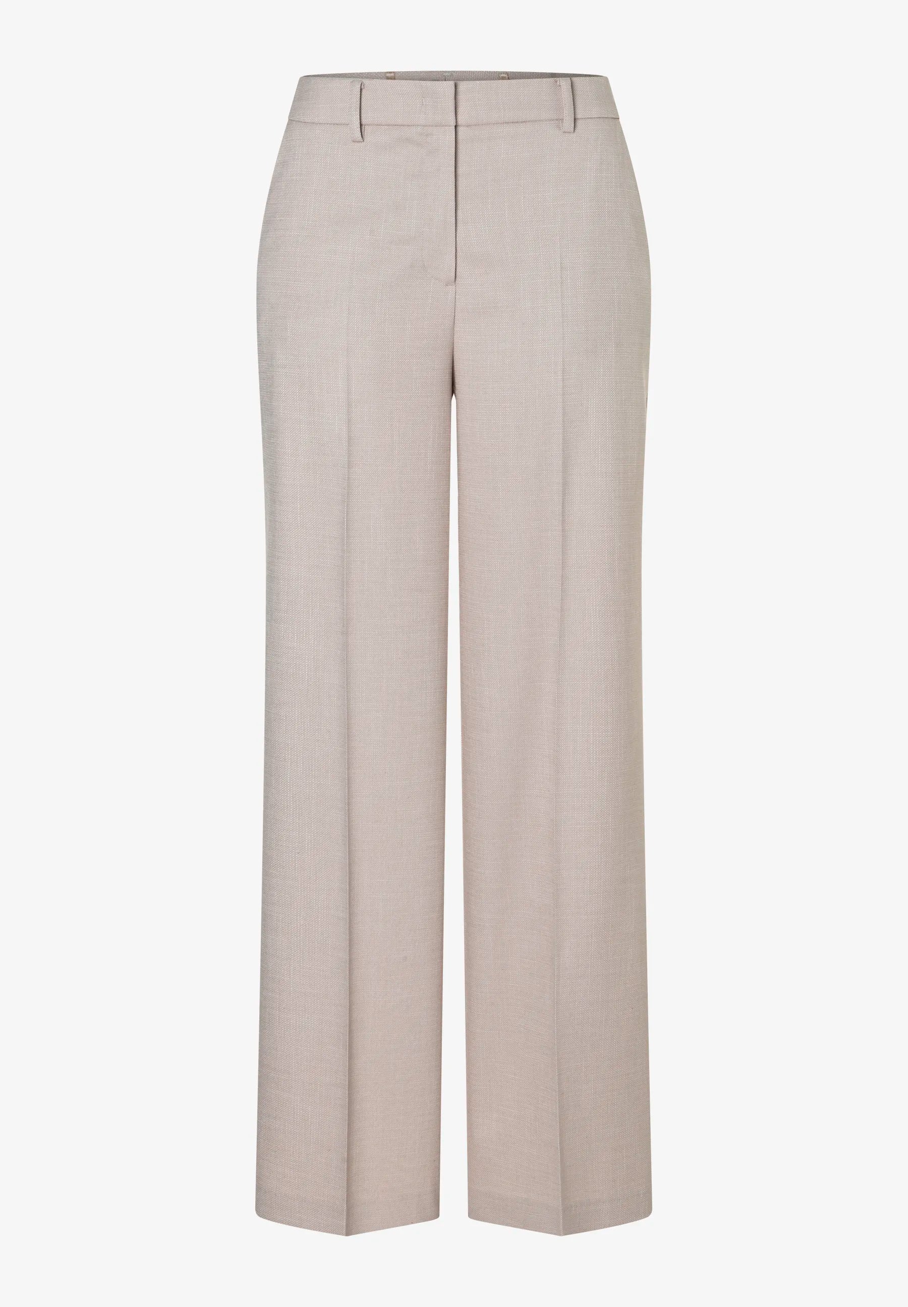 More & More Powder Beige Melange Women Wide-Leg Suit Trousers with Texture SKU: 61814483_2214 Image 01