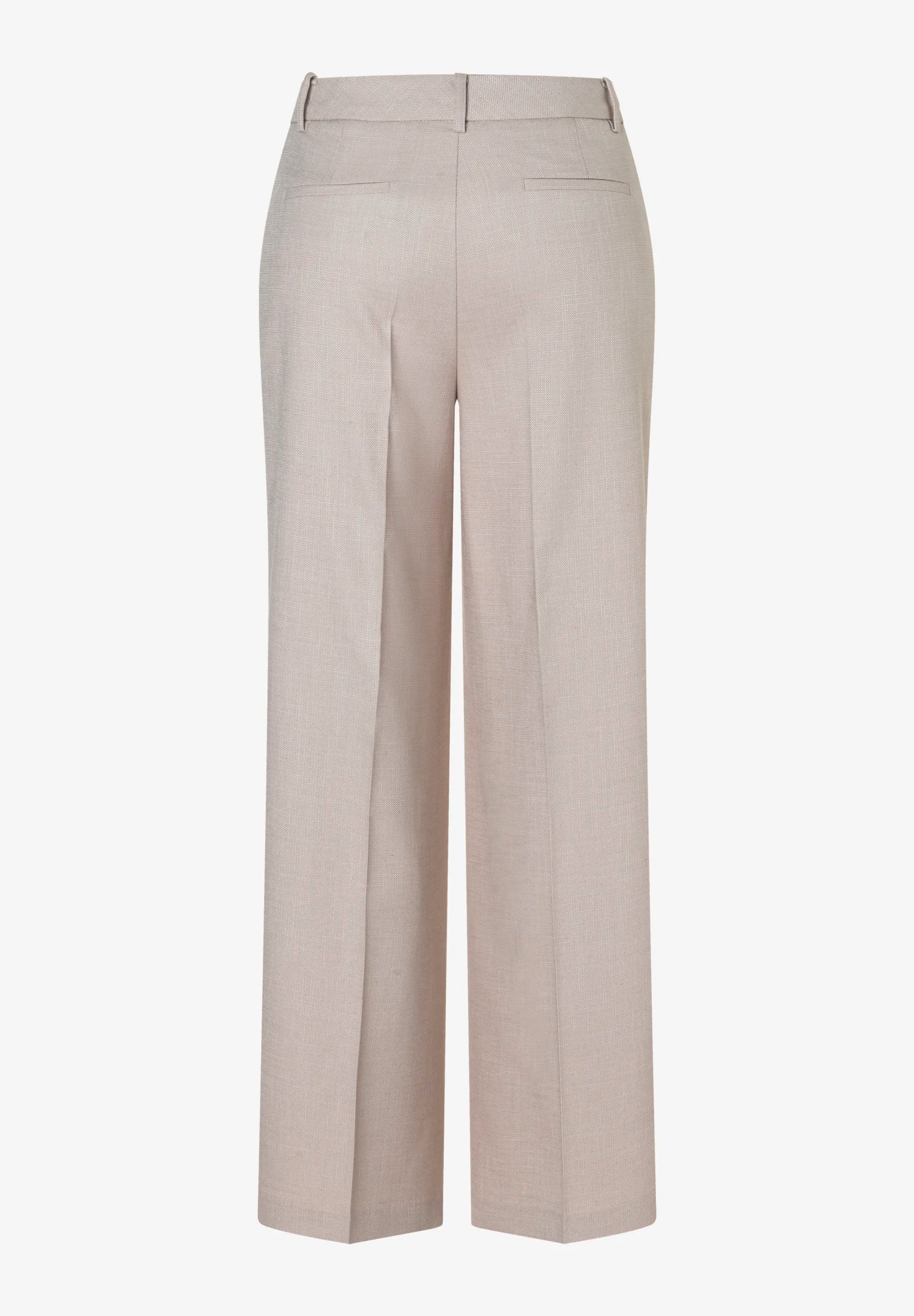 More & More Powder Beige Melange Women Wide-Leg Suit Trousers with Texture SKU: 61814483_2214 Image 02