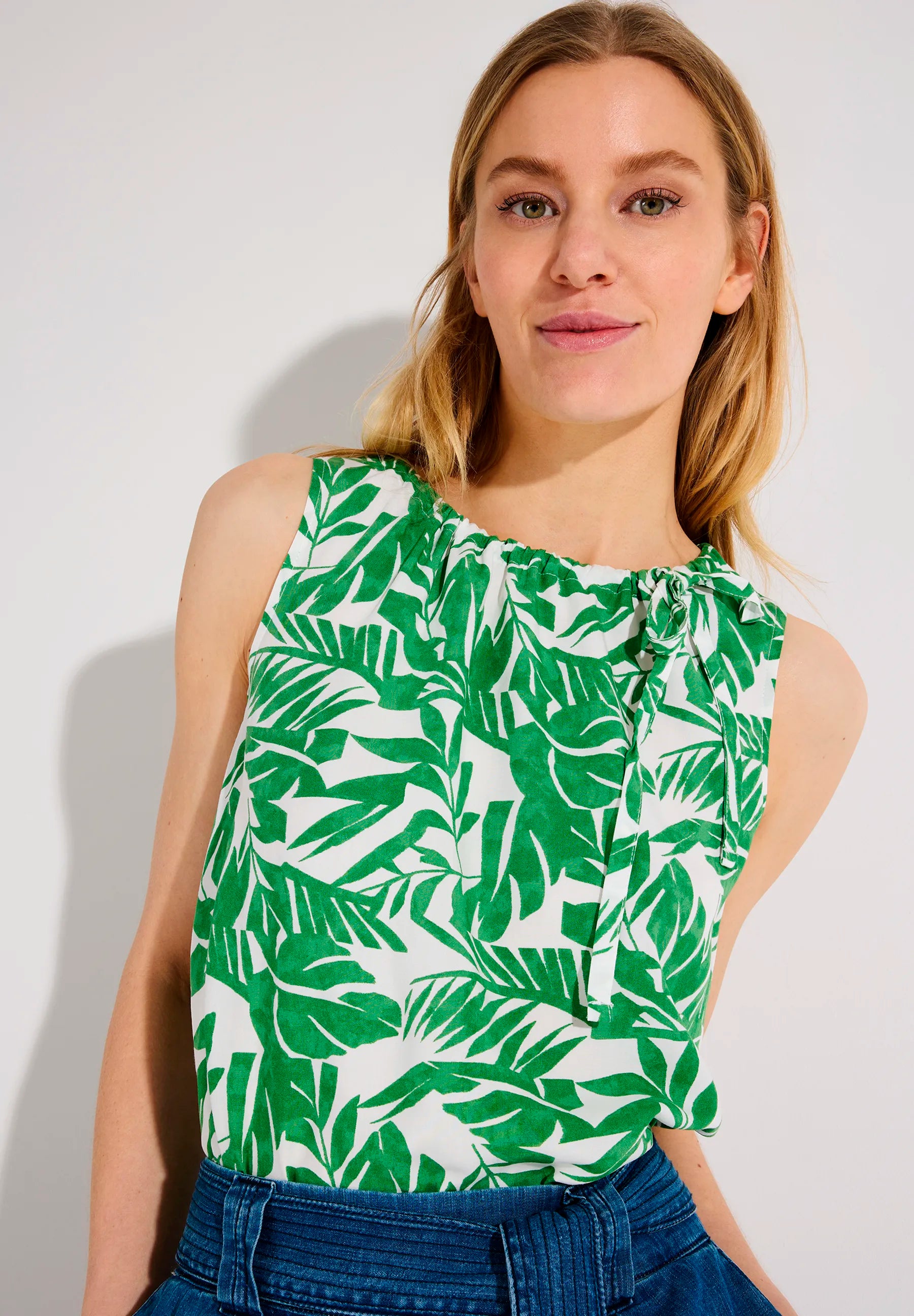 More & More Ikat Jungle Print Women Viscose Top with Print SKU: 61822490_3640 Image 01