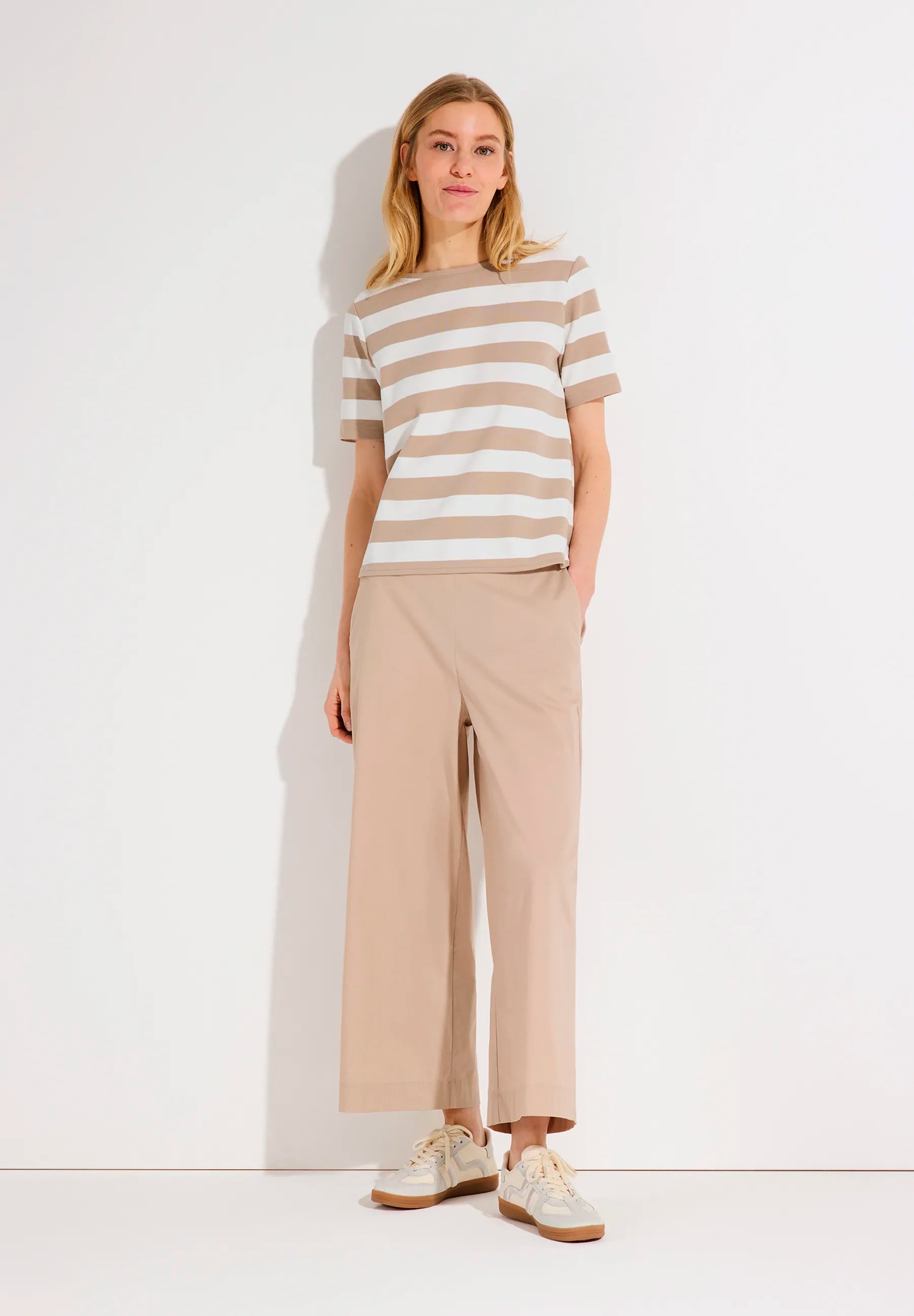 More & More Powder Beige Women Cotton/Stretch Culottes SKU: 61824452_0214 Image 02