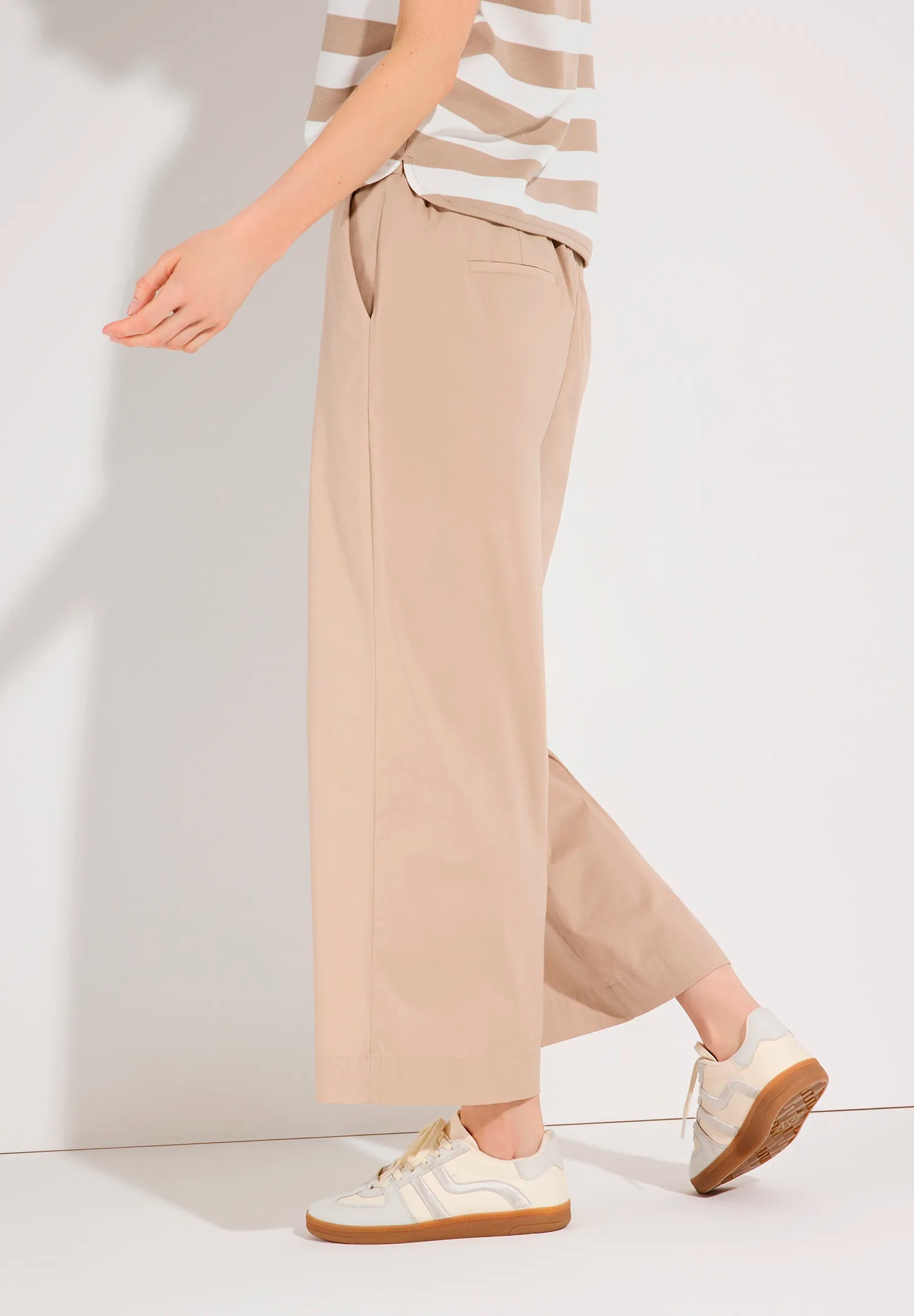 More & More Powder Beige Women Cotton/Stretch Culottes SKU: 61824452_0214 Image 03