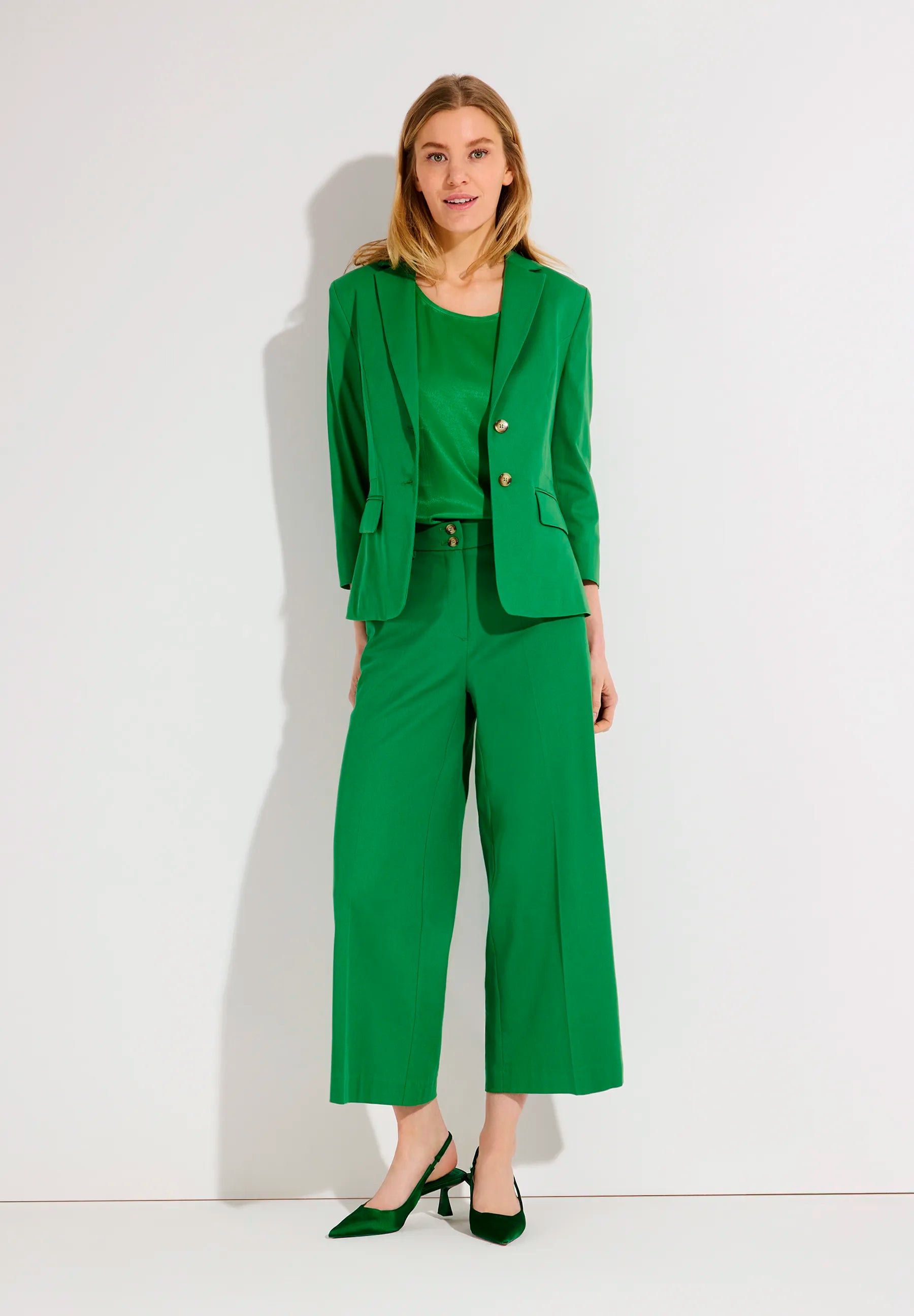 More & More Garden Green Women Blazer with 3/4 Sleeves SKU: 61826595_0640 Image 02