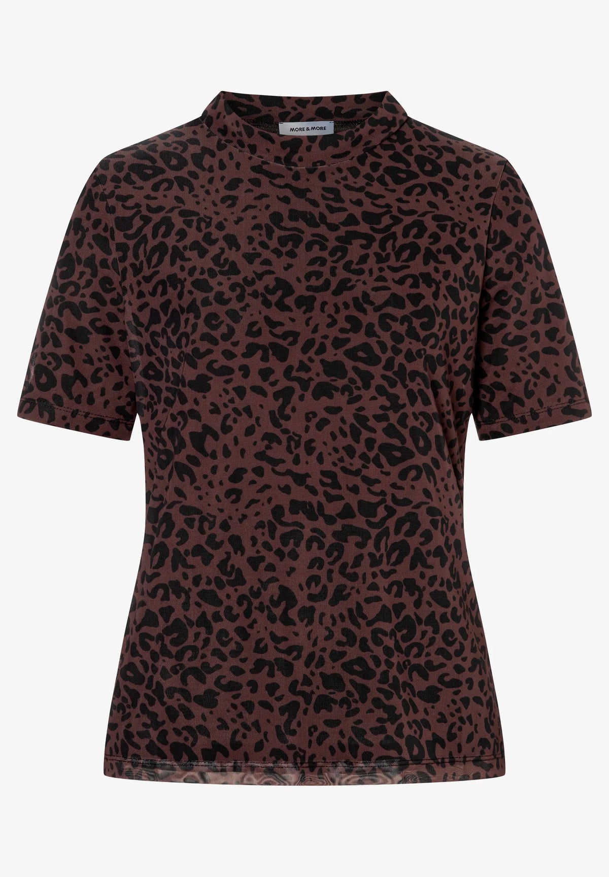 More & More Two Tone Animal Print Women Mesh Shirt with Leopard Print SKU: 61910576_M2279 Image 03
