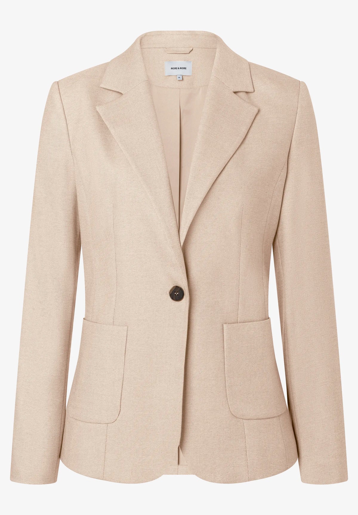 More & More Pale Stone Melange Women Blazer SKU: 61916414_M2064 Image 04