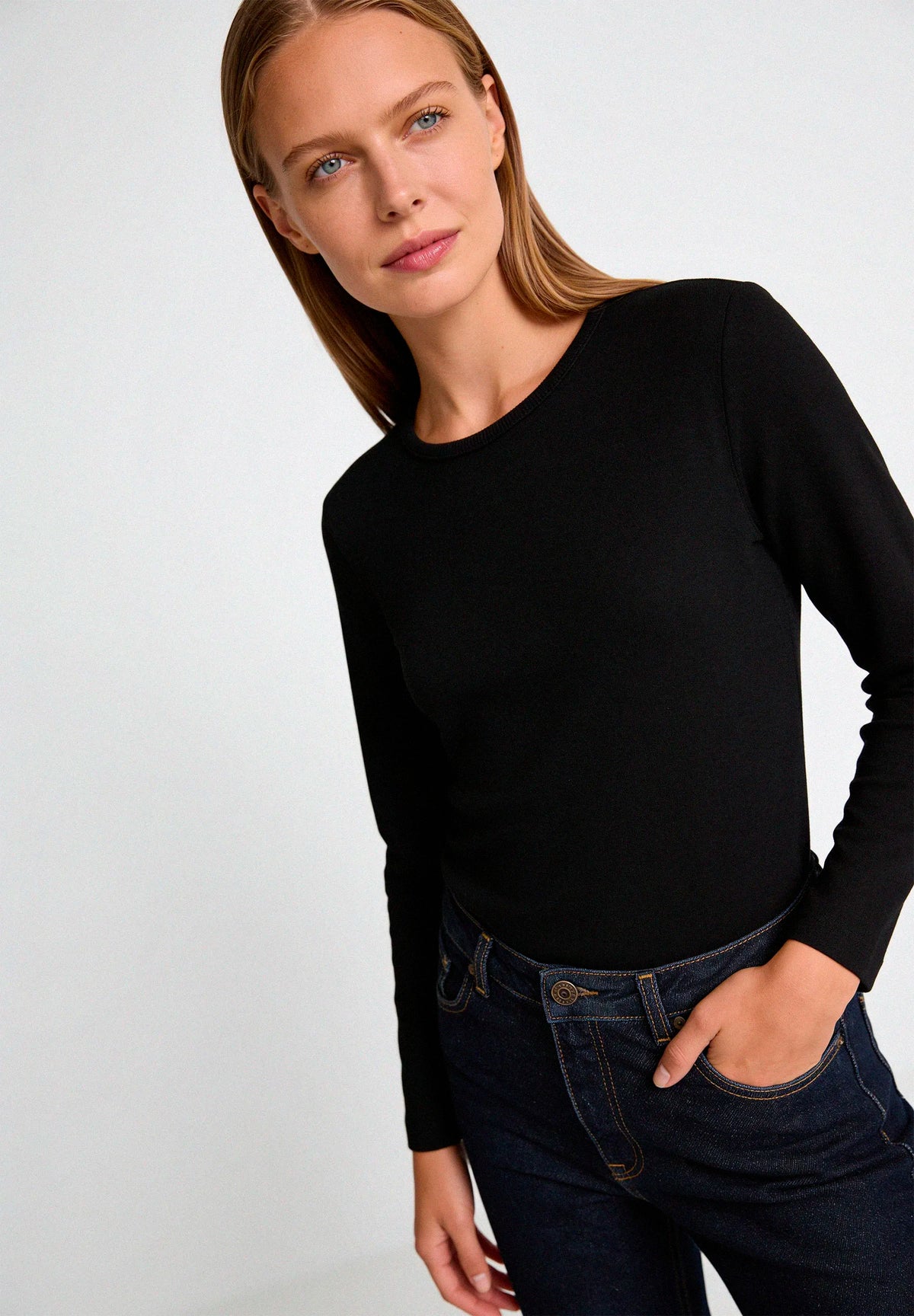 More & More Black Women Long Sleeve T-Shirt SKU: 61920577_M0790 Image 01