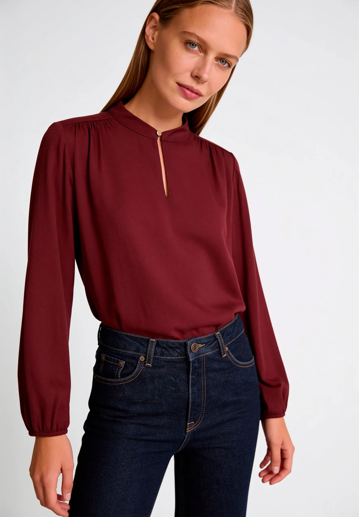 More & More Pomegranate Red Women Viscose Blouse SKU: 61922503_M0561 Image 01