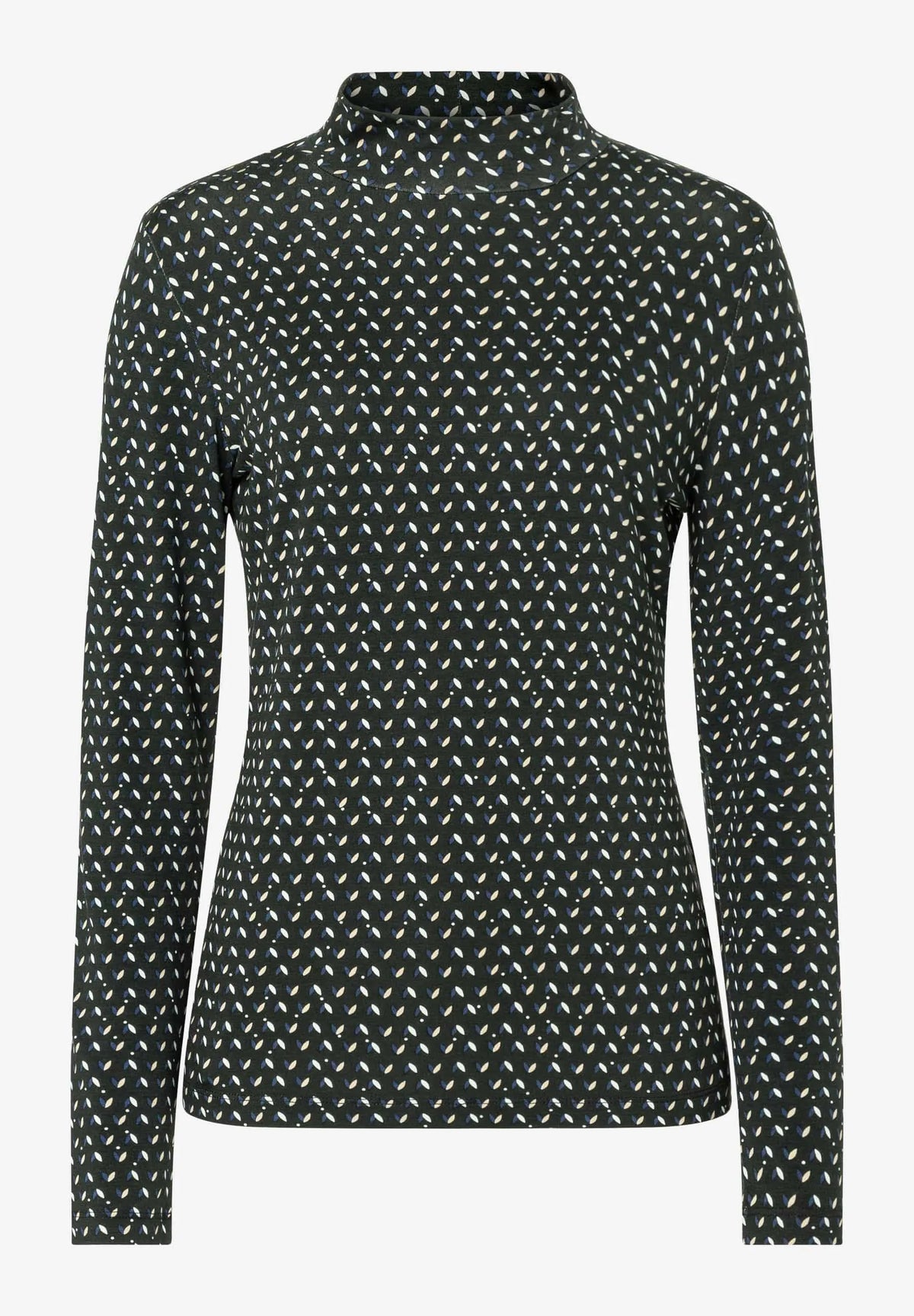 More & More Knitted Jacquard Pattern Women Roll-Neck Top with Graphic Print SKU: 61930503_M4683 Image 01