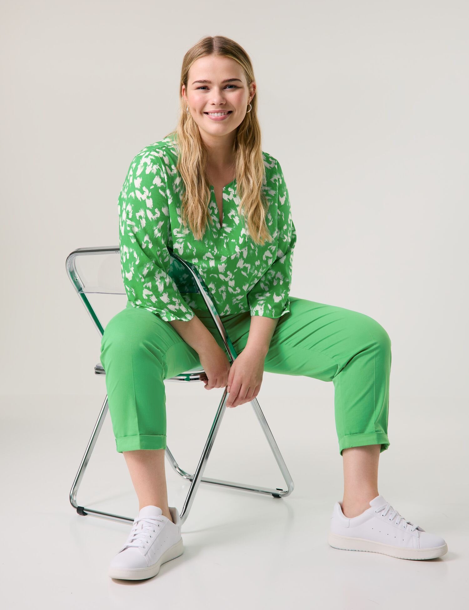 Samoon_Greta 7/8-Length Stretch Cotton Trousers_620612-21134_5750_09