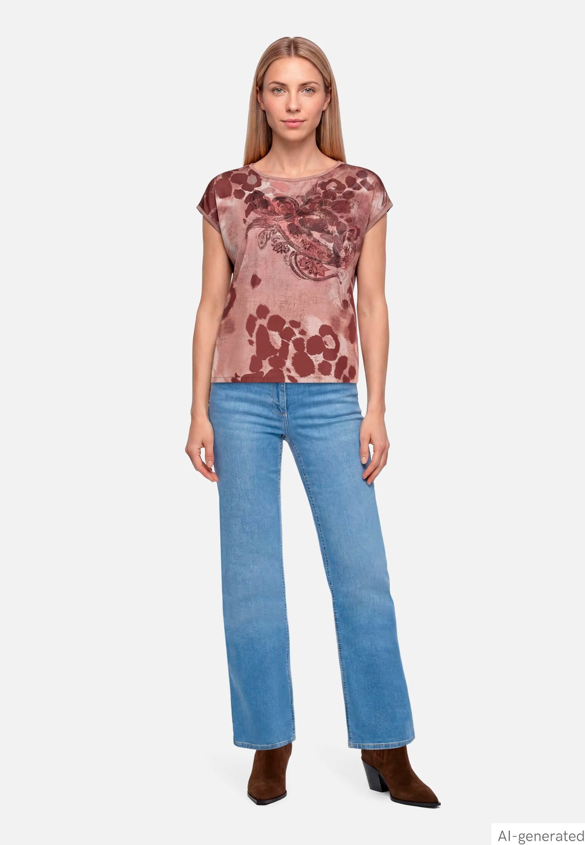 Betty Barclay Middle Blue Denim Women Wide-Leg Jeans with a Used Wash SKU: 6217-1980_8619 Image 03