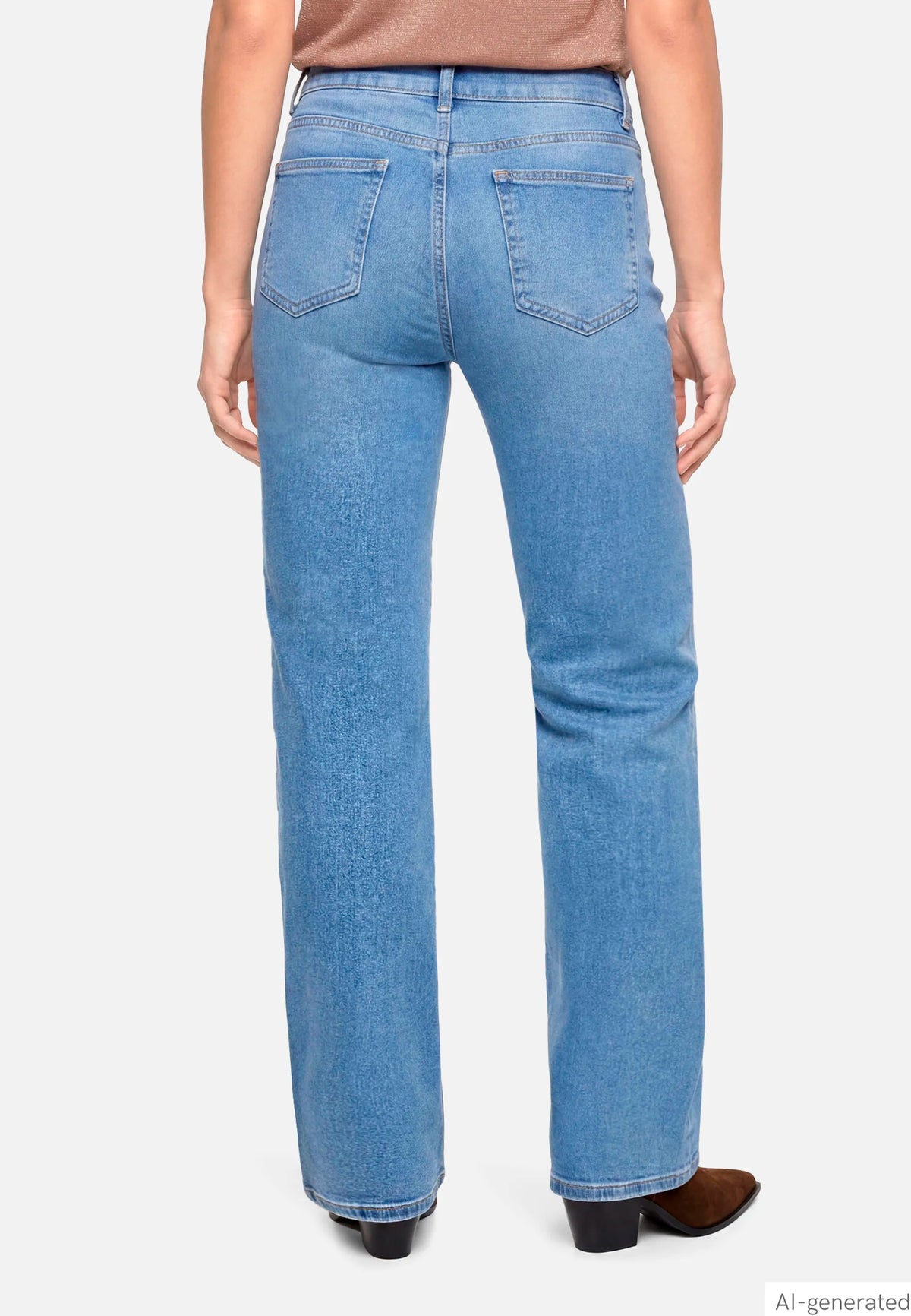 Betty Barclay Middle Blue Denim Women Wide-Leg Jeans with a Used Wash SKU: 6217-1980_8619 Image 04