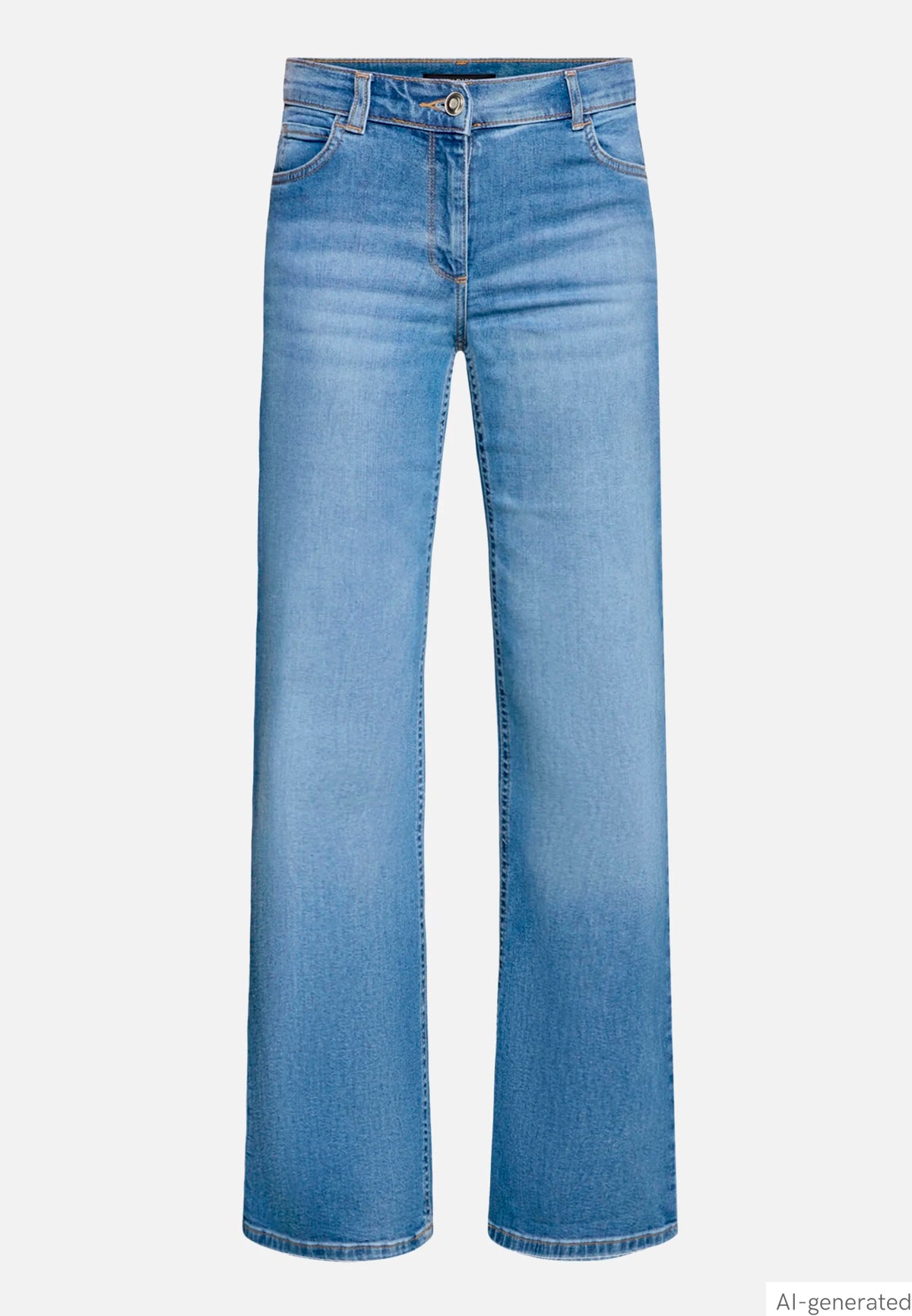 Betty Barclay Middle Blue Denim Women Wide-Leg Jeans with a Used Wash SKU: 6217-1980_8619 Image 05