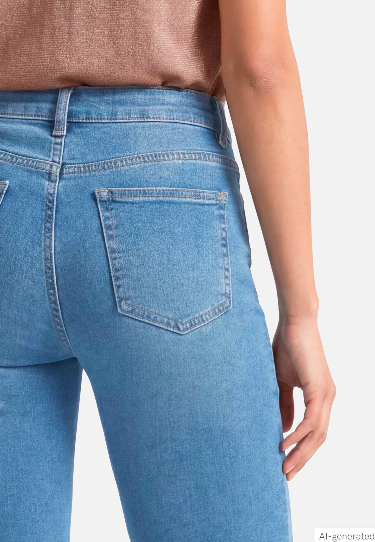 Betty Barclay Middle Blue Denim Women Wide-Leg Jeans with a Used Wash SKU: 6217-1980_8619 Image 07