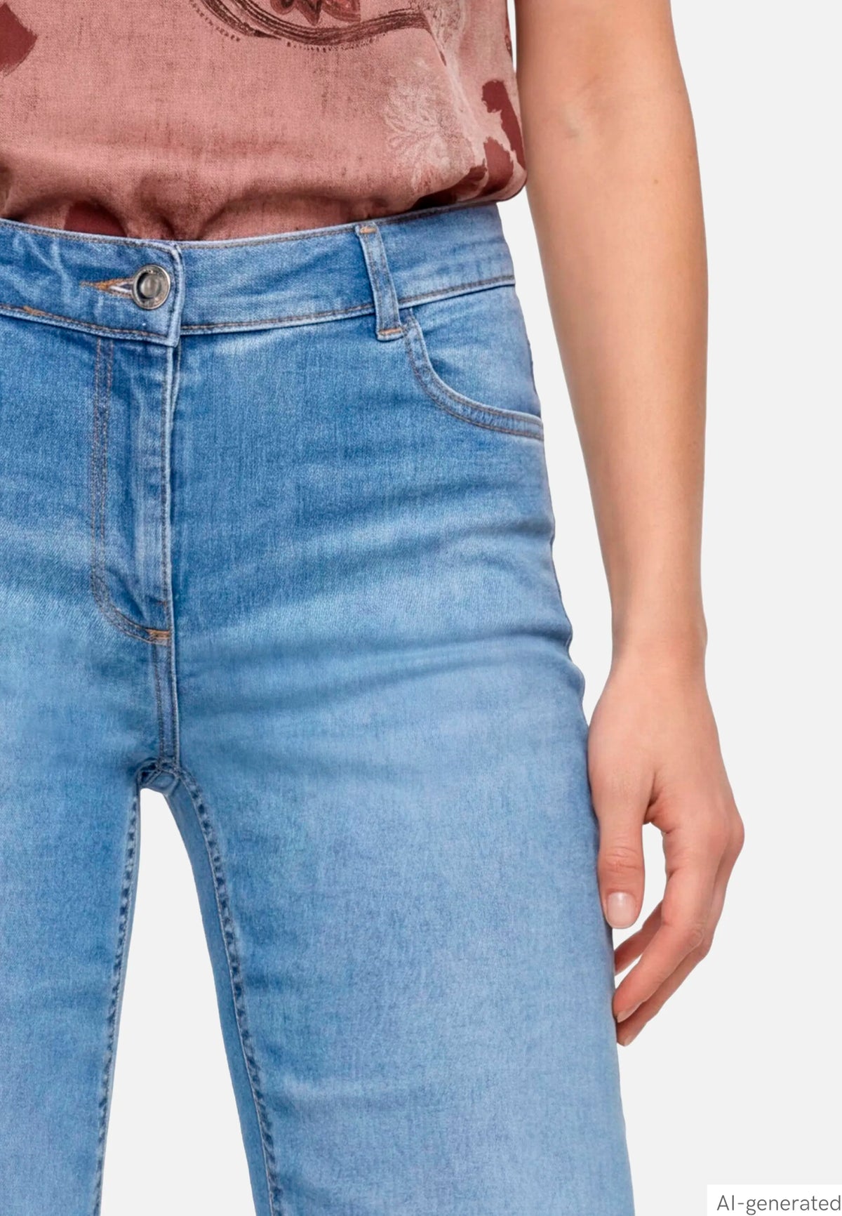 Betty Barclay Middle Blue Denim Women Wide-Leg Jeans with a Used Wash SKU: 6217-1980_8619 Image 08