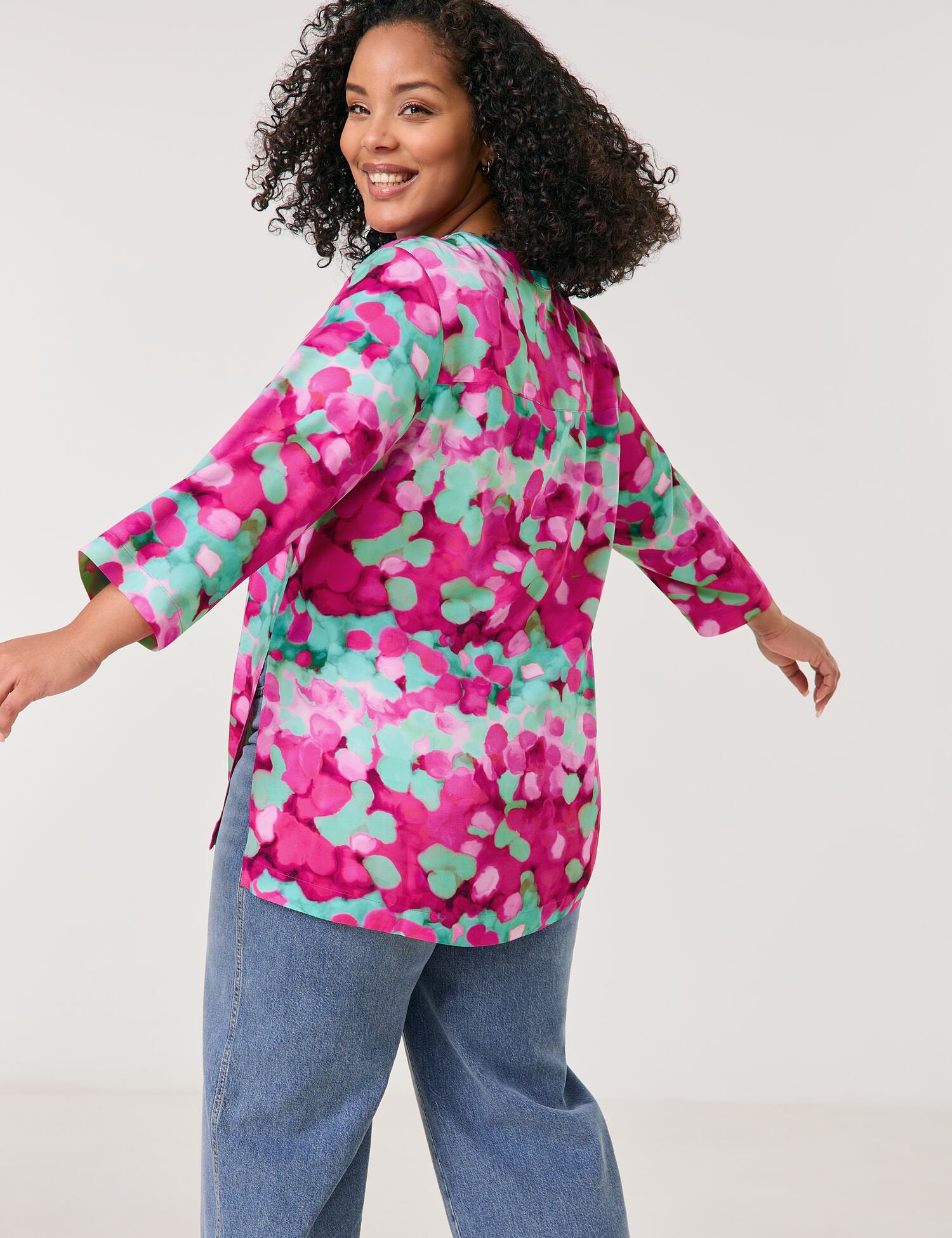 Samoon_Tunic with 3/4-Length Sleeves_660610-21118_3352_02