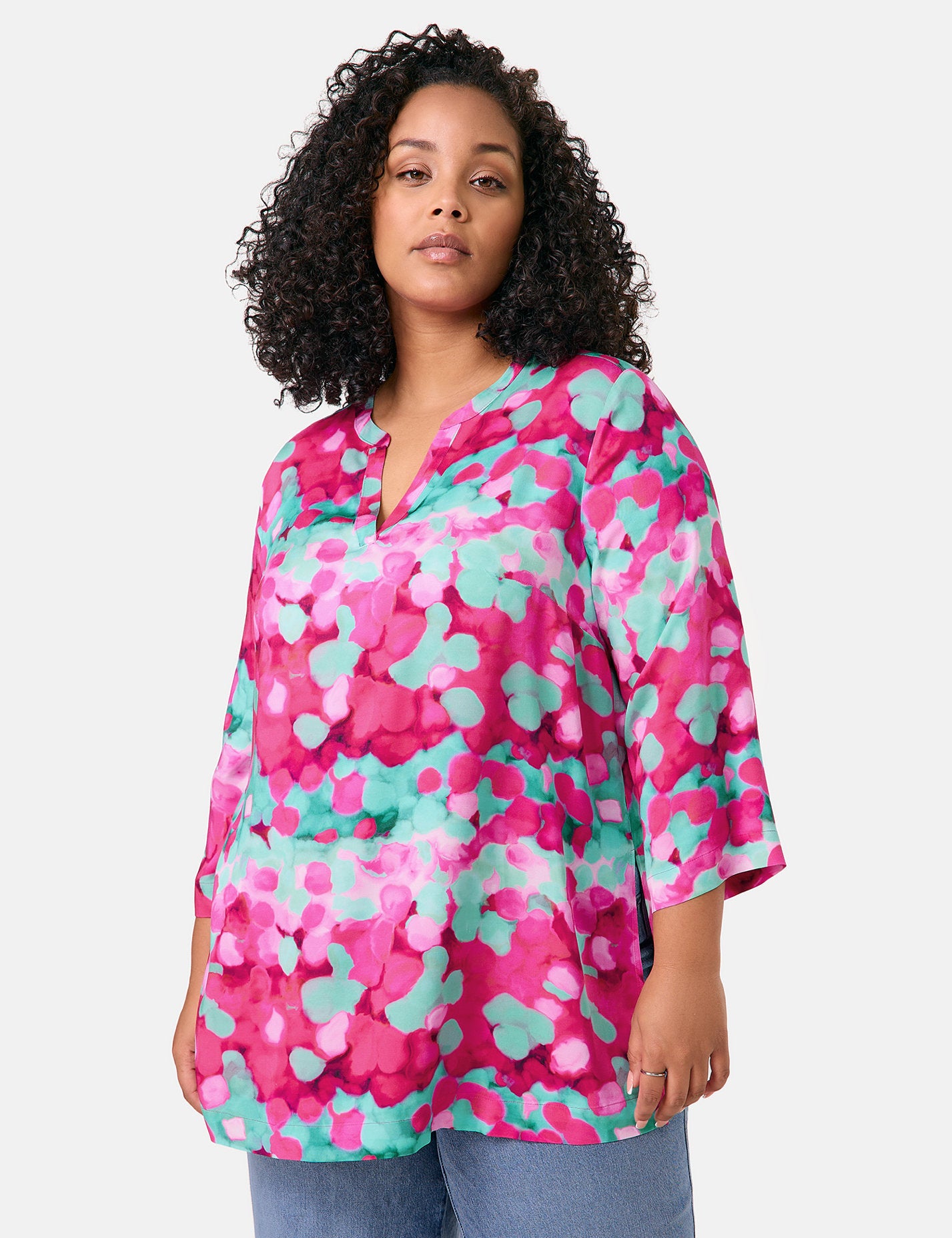 Samoon_Tunic with 3/4-Length Sleeves_660610-21118_3352_06