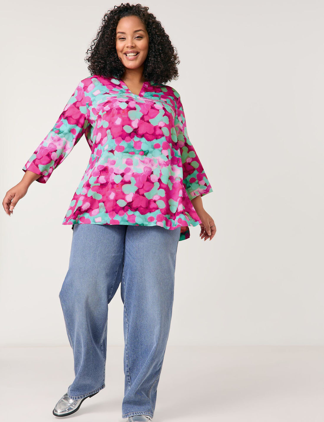 Samoon_Tunic with 3/4-Length Sleeves_660610-21118_3352_07